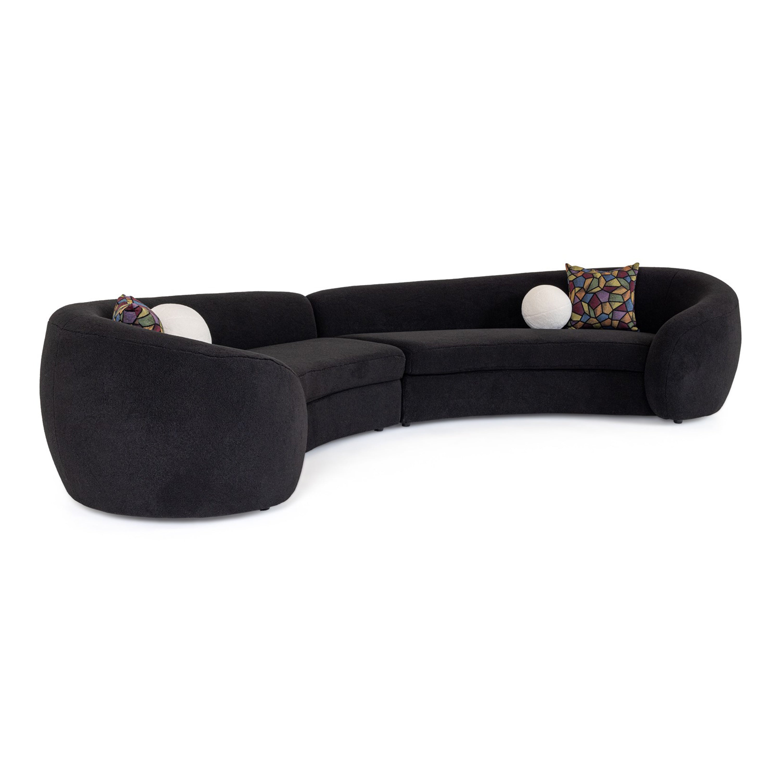 Kilmer Modern Curved Fabric Sectional Sofa