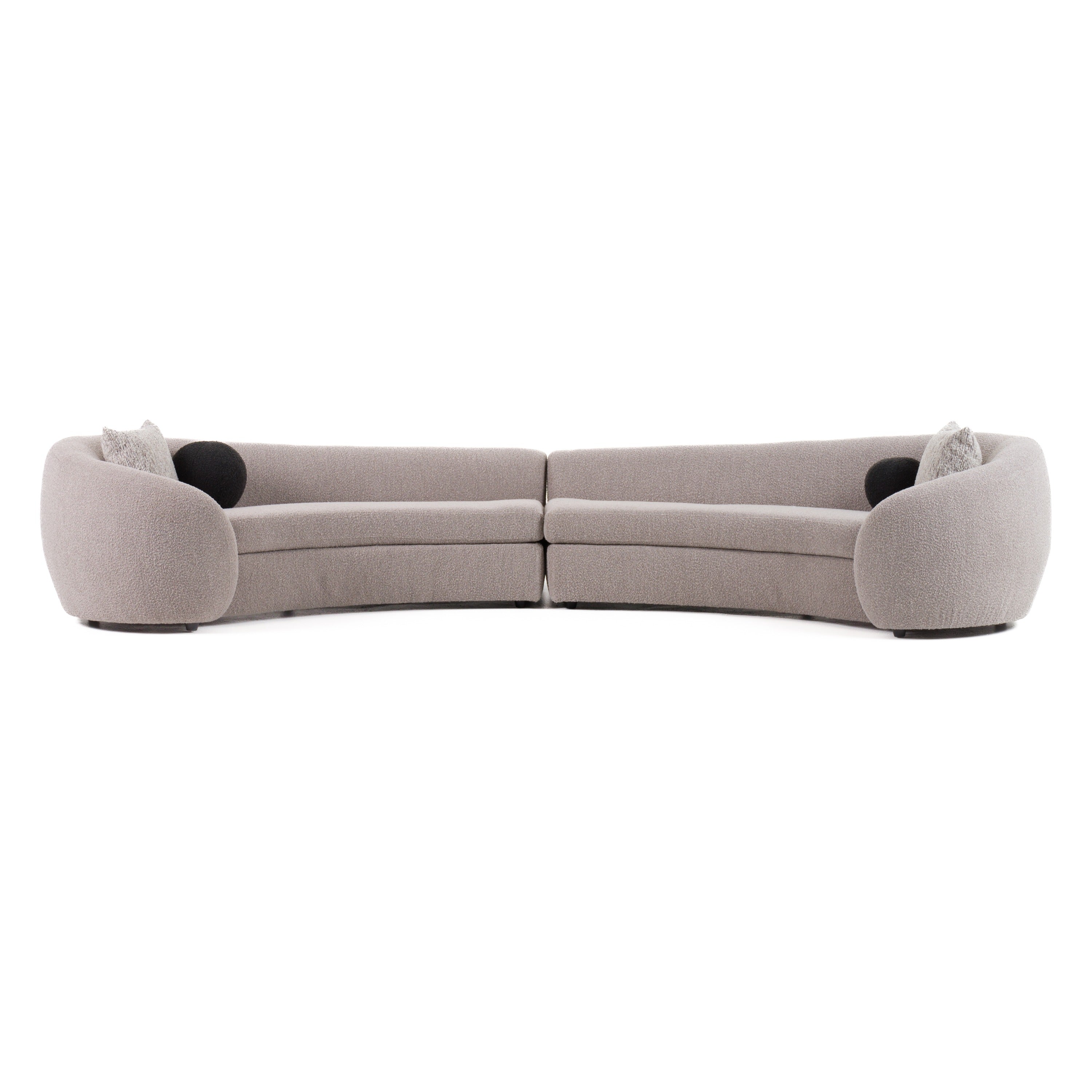 Kilmer Modern Curved Fabric Sectional Sofa