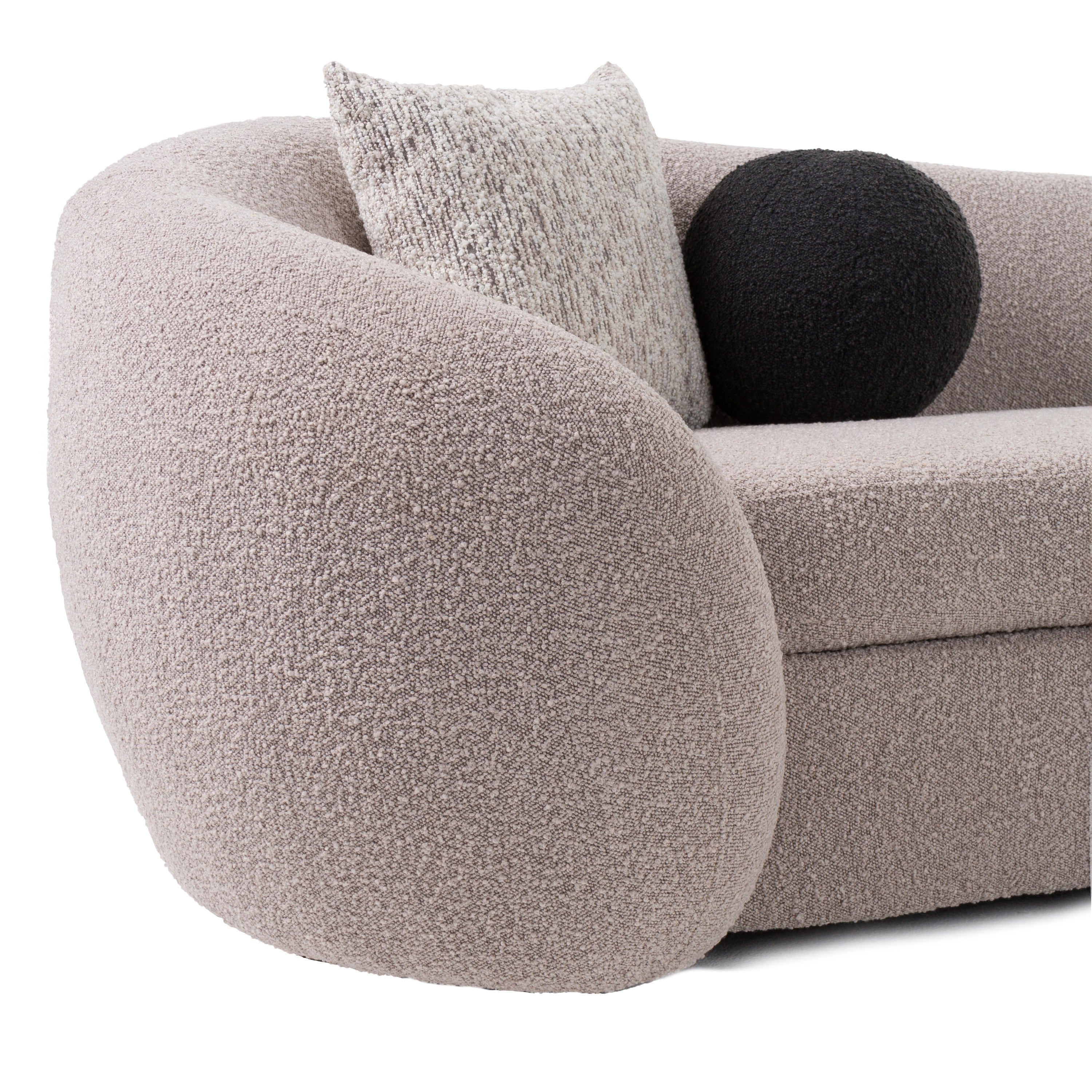 Kilmer Modern Curved Fabric Sectional Sofa