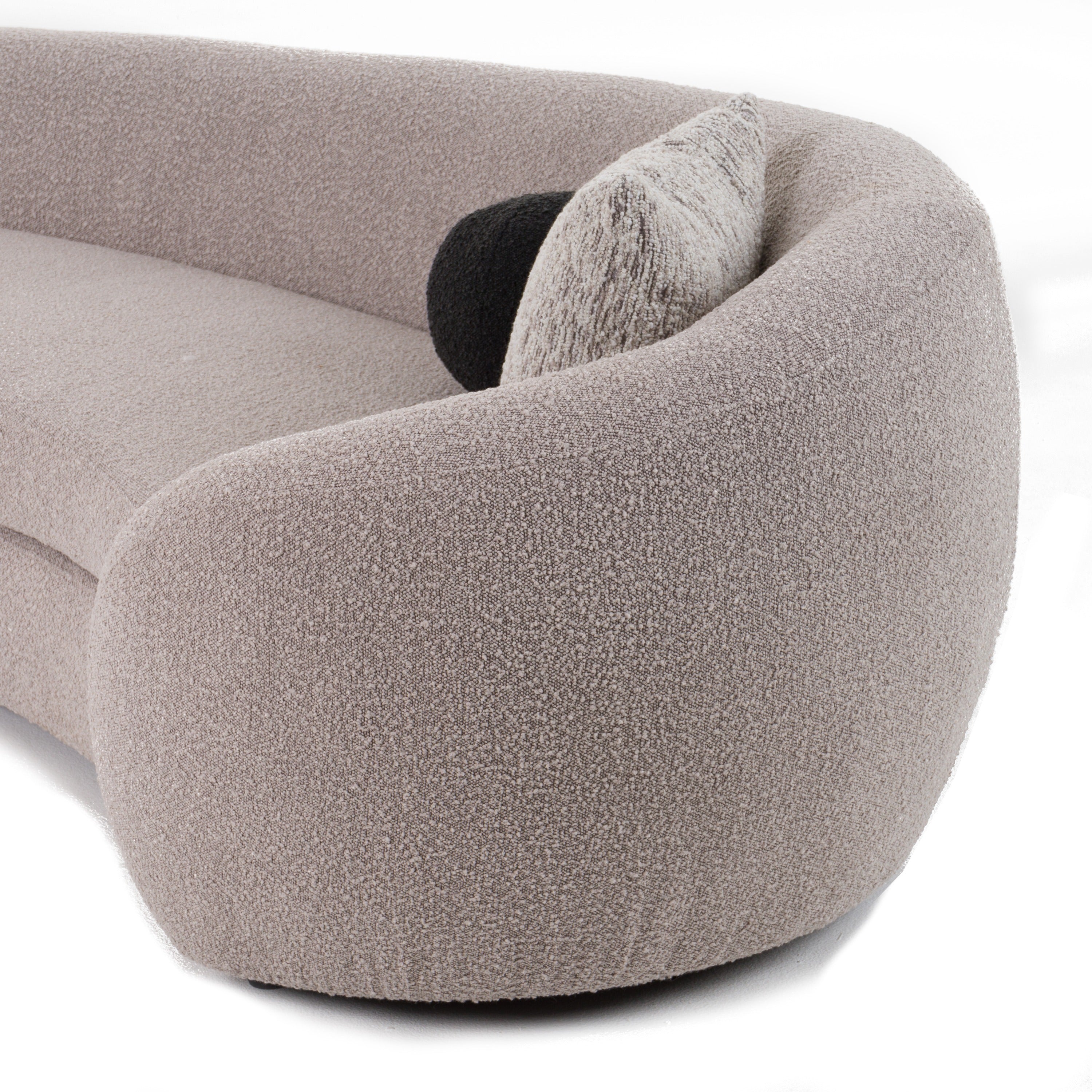 Kilmer Modern Curved Fabric Sectional Sofa