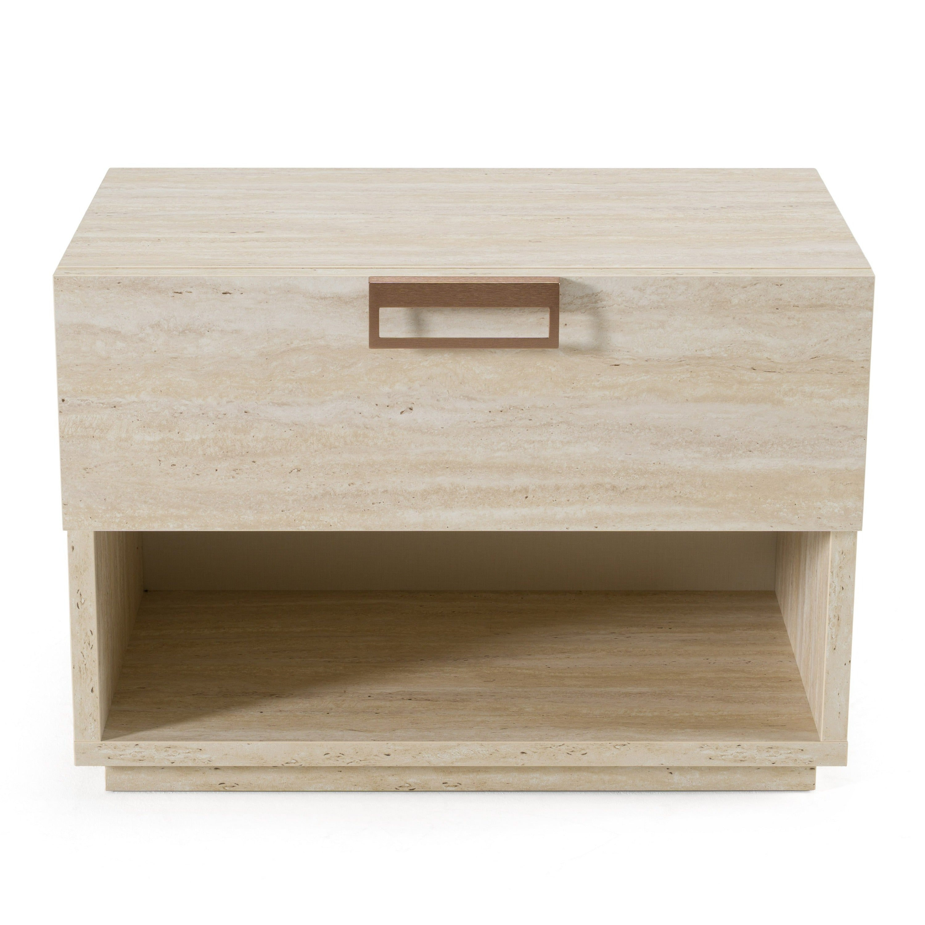 Lago Modern Faux Travertine Nightstand