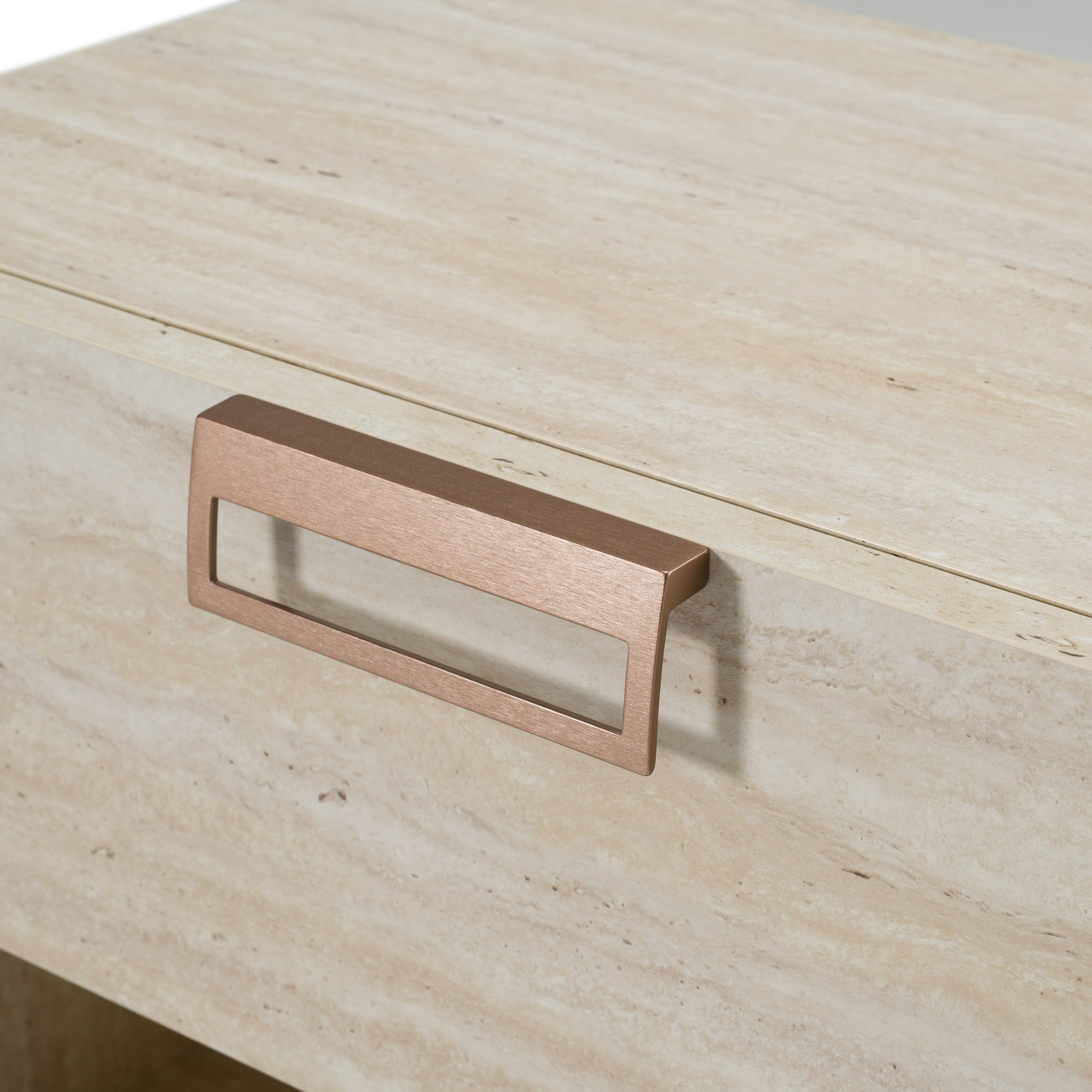 Lago Modern Faux Travertine Nightstand