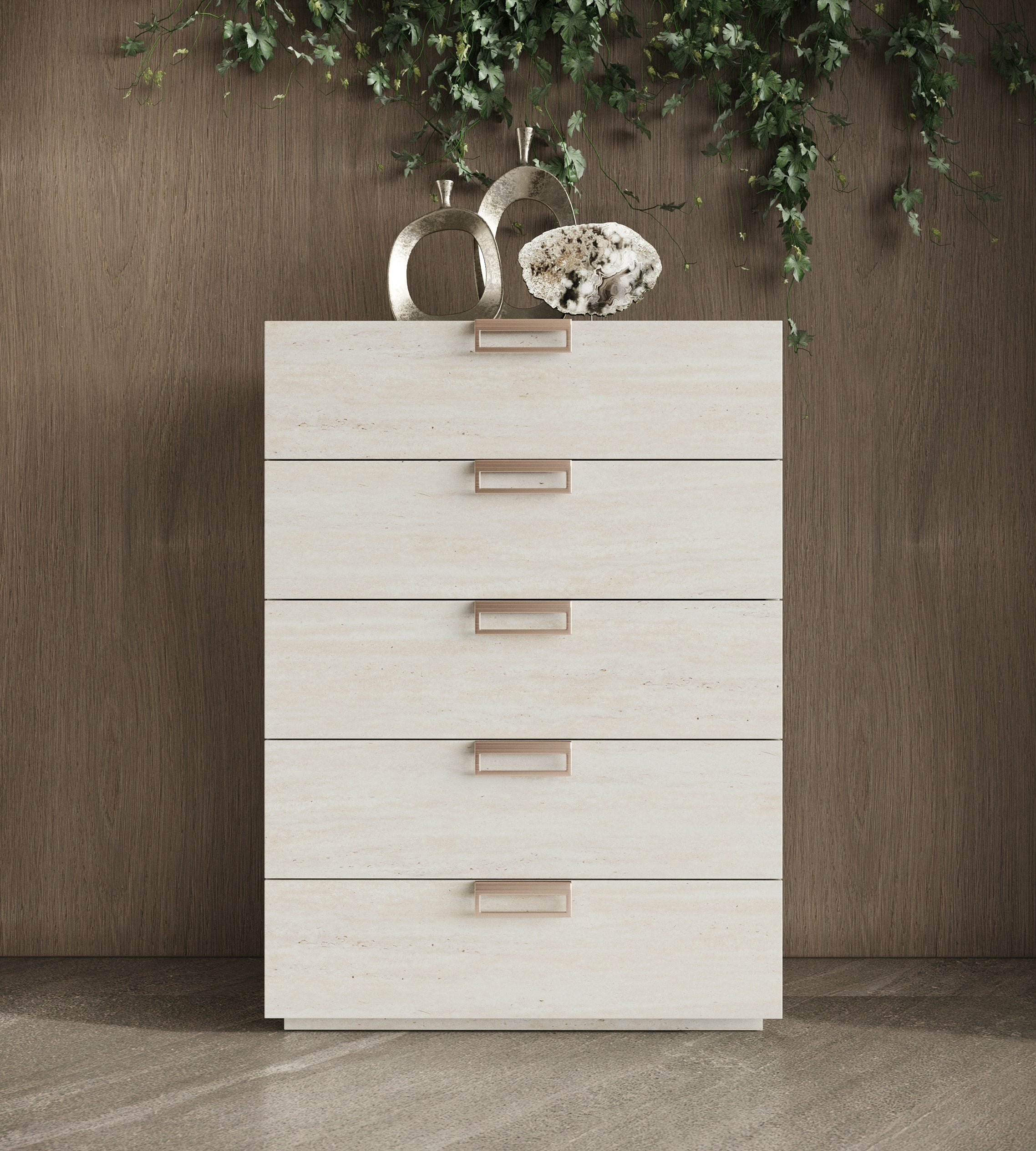 Lago Modern Faux Travertine Chest