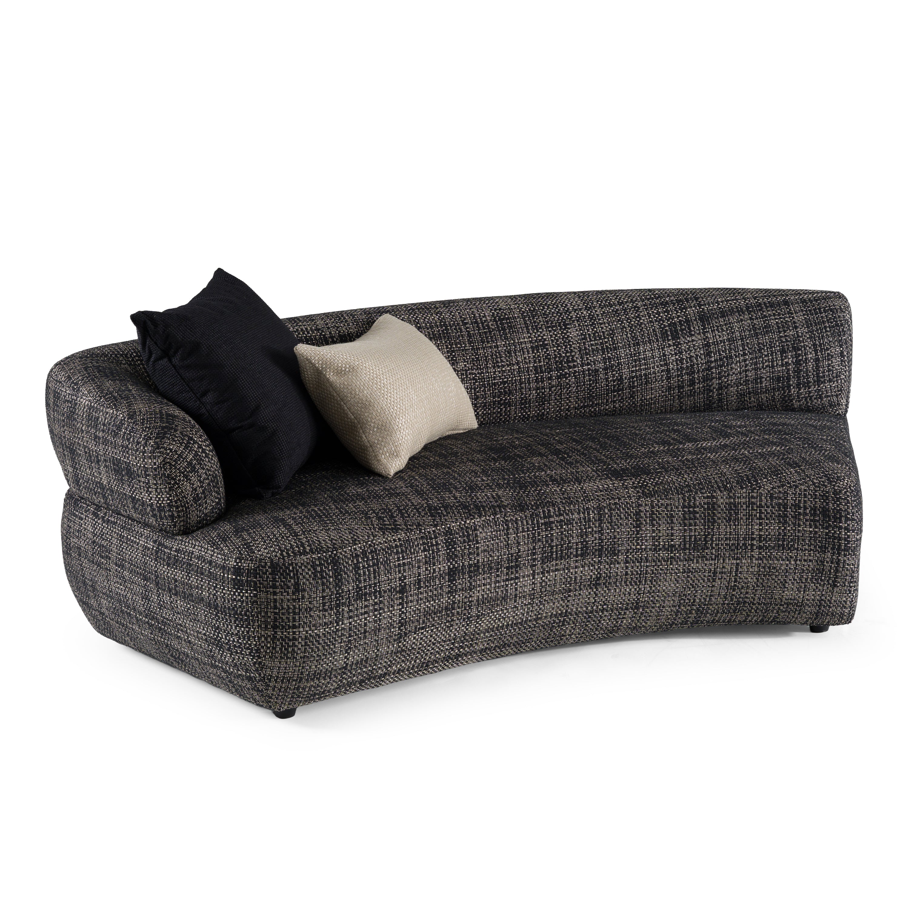 Lakota Modern Fabric Curved Sectional Sofa