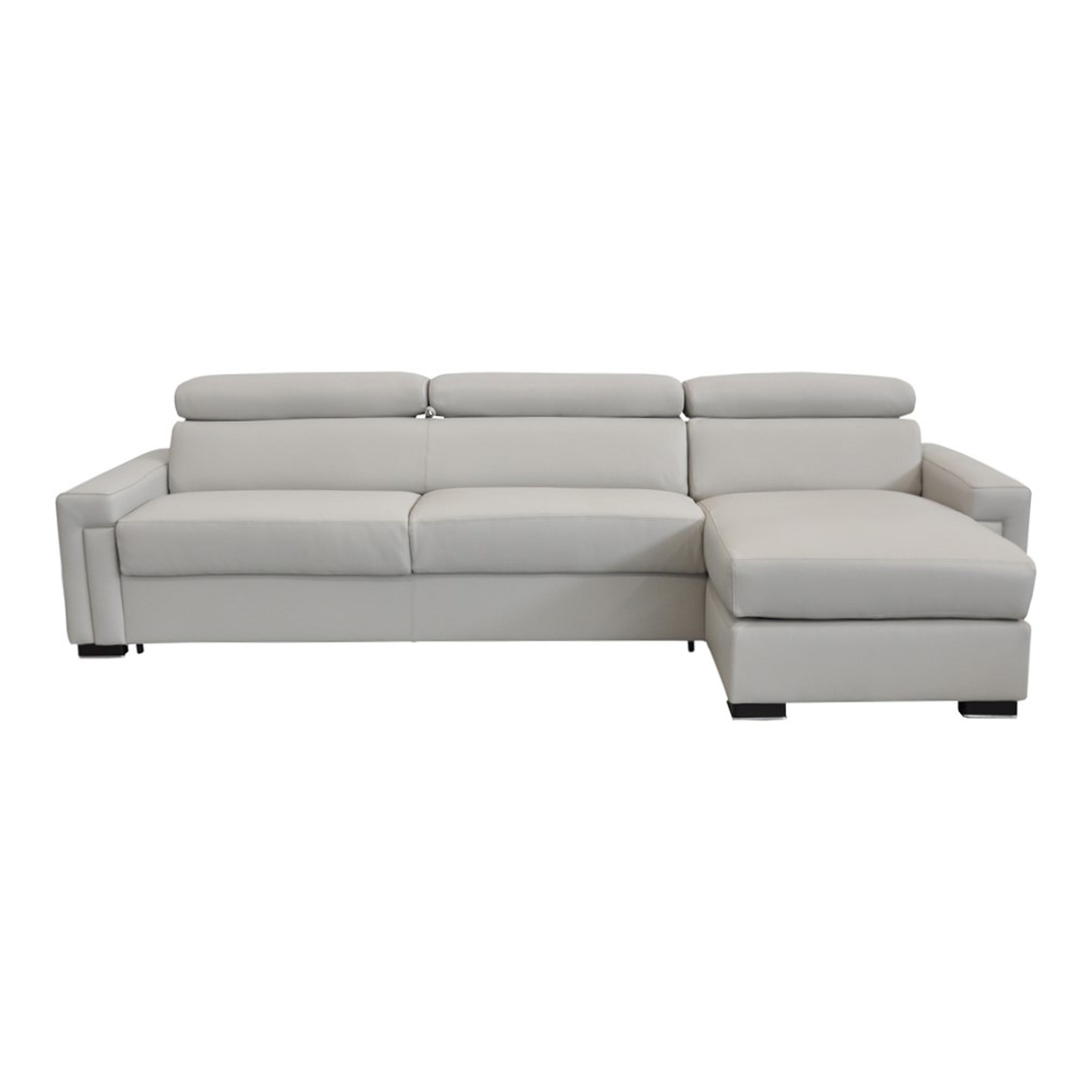 Sacha Modern Leather Reversible Sectional Sofa Bed with Storage