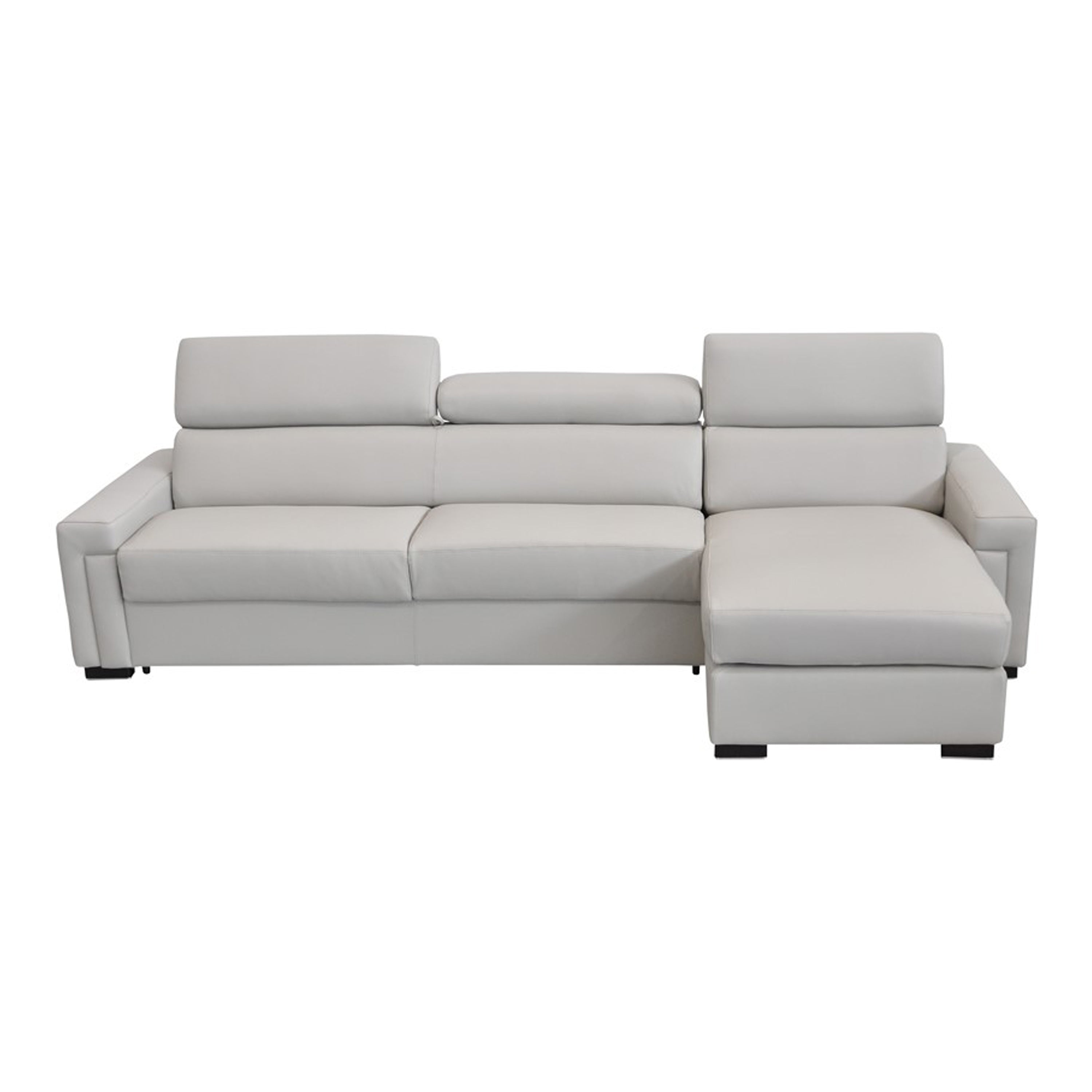 Sacha Modern Leather Reversible Sectional Sofa Bed with Storage