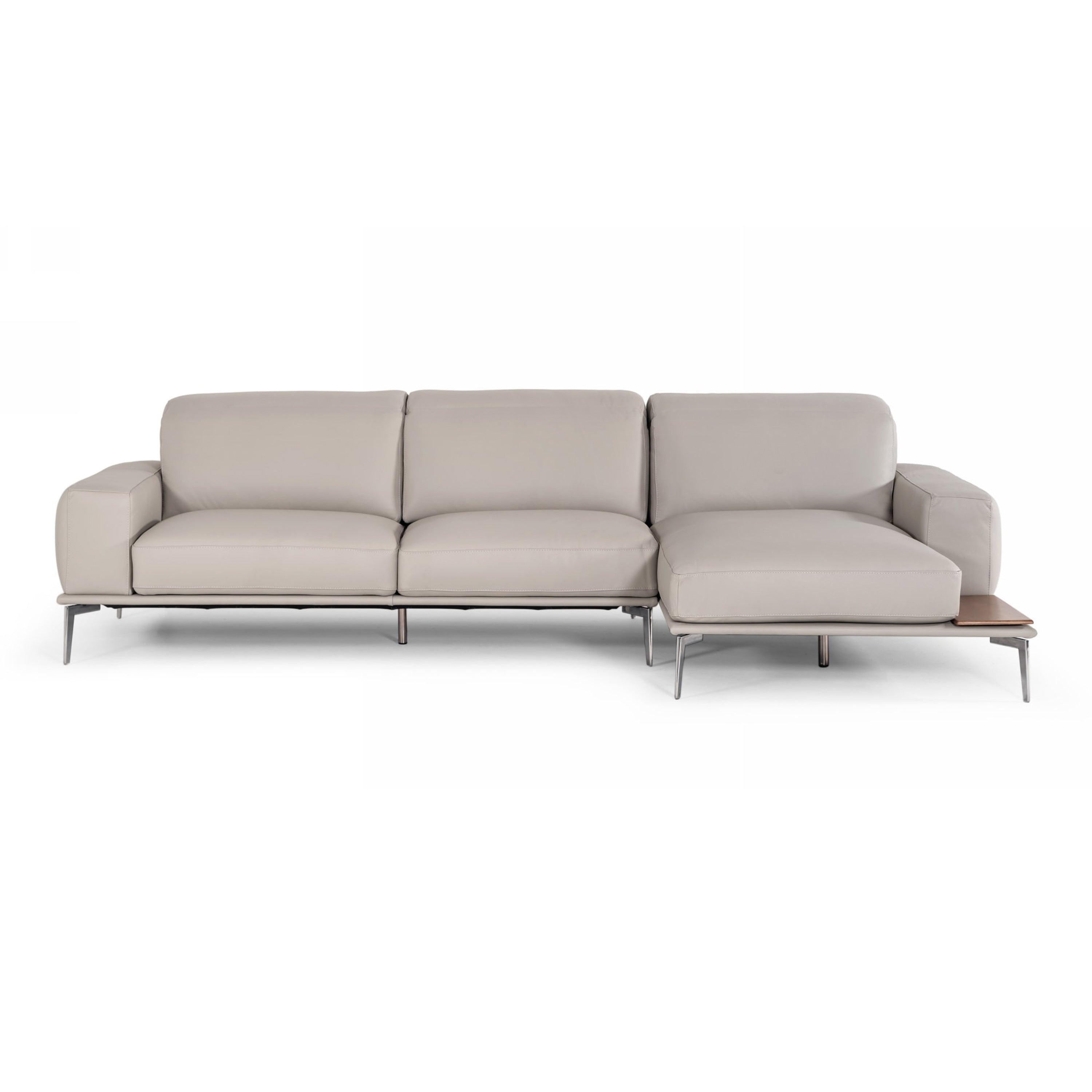 Villeneuve Italian Modern Leather Right Facing Sectional Sofa
