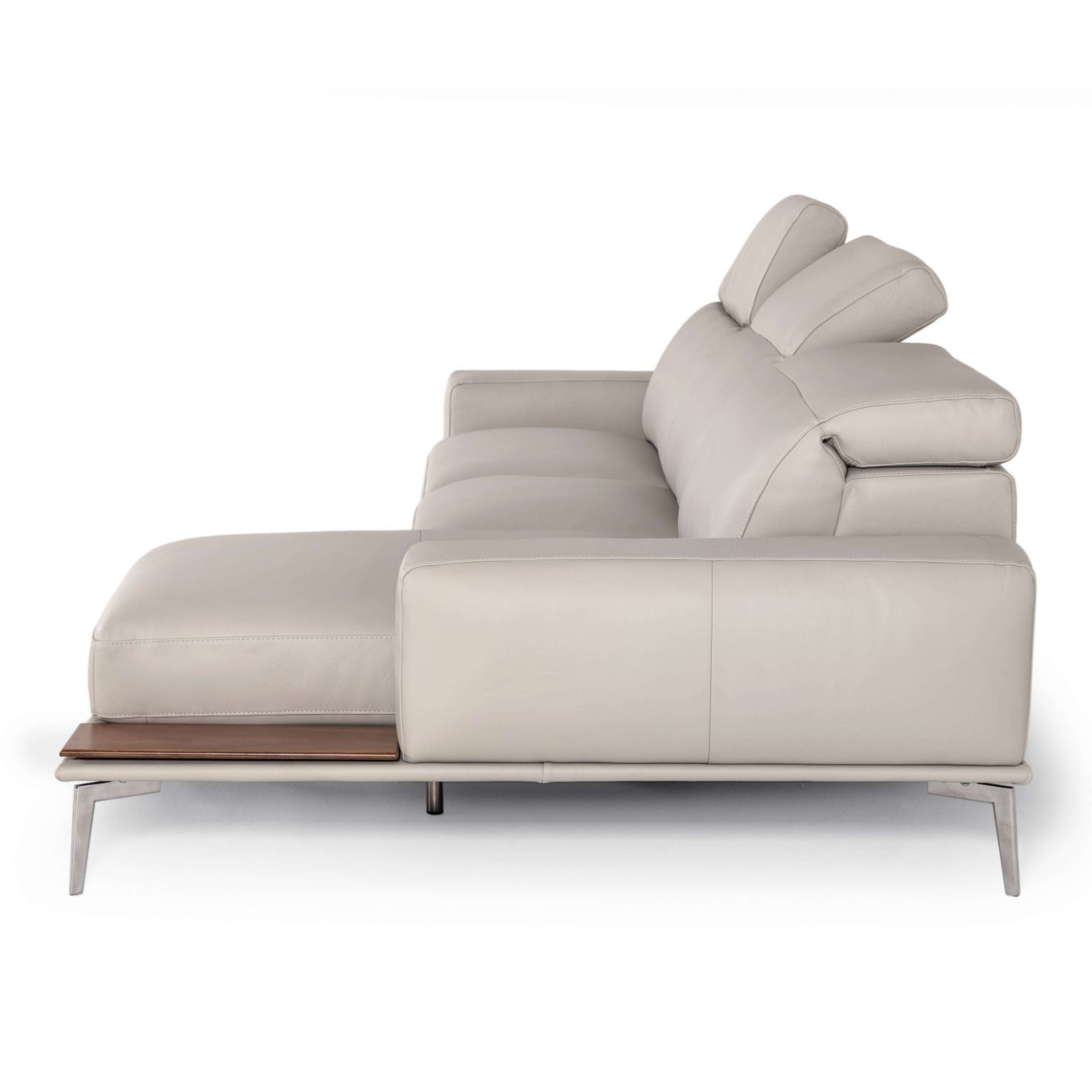 Villeneuve Italian Modern Leather Right Facing Sectional Sofa