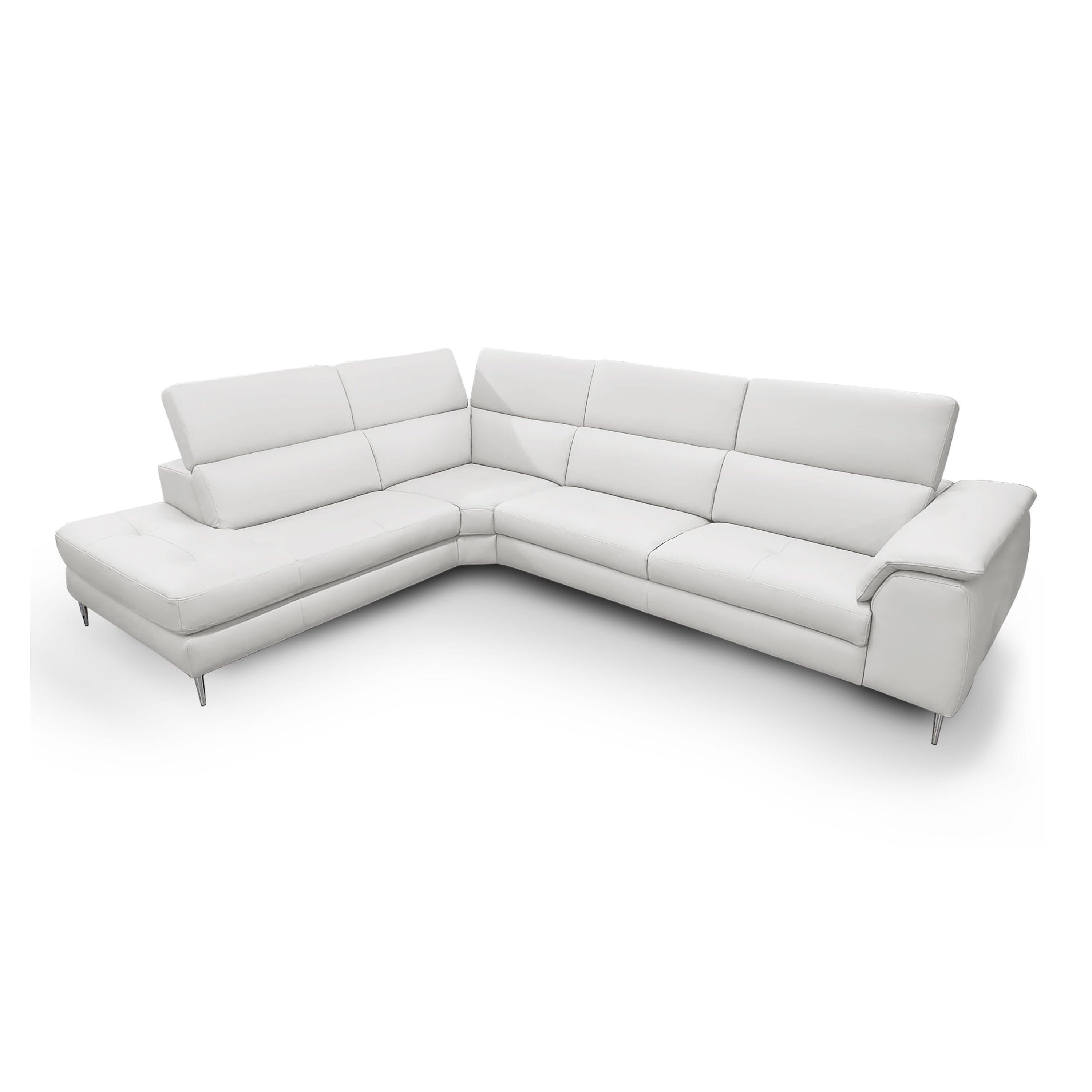 Viola Italian Contemporary Leather Left Facing Sectional Sofa