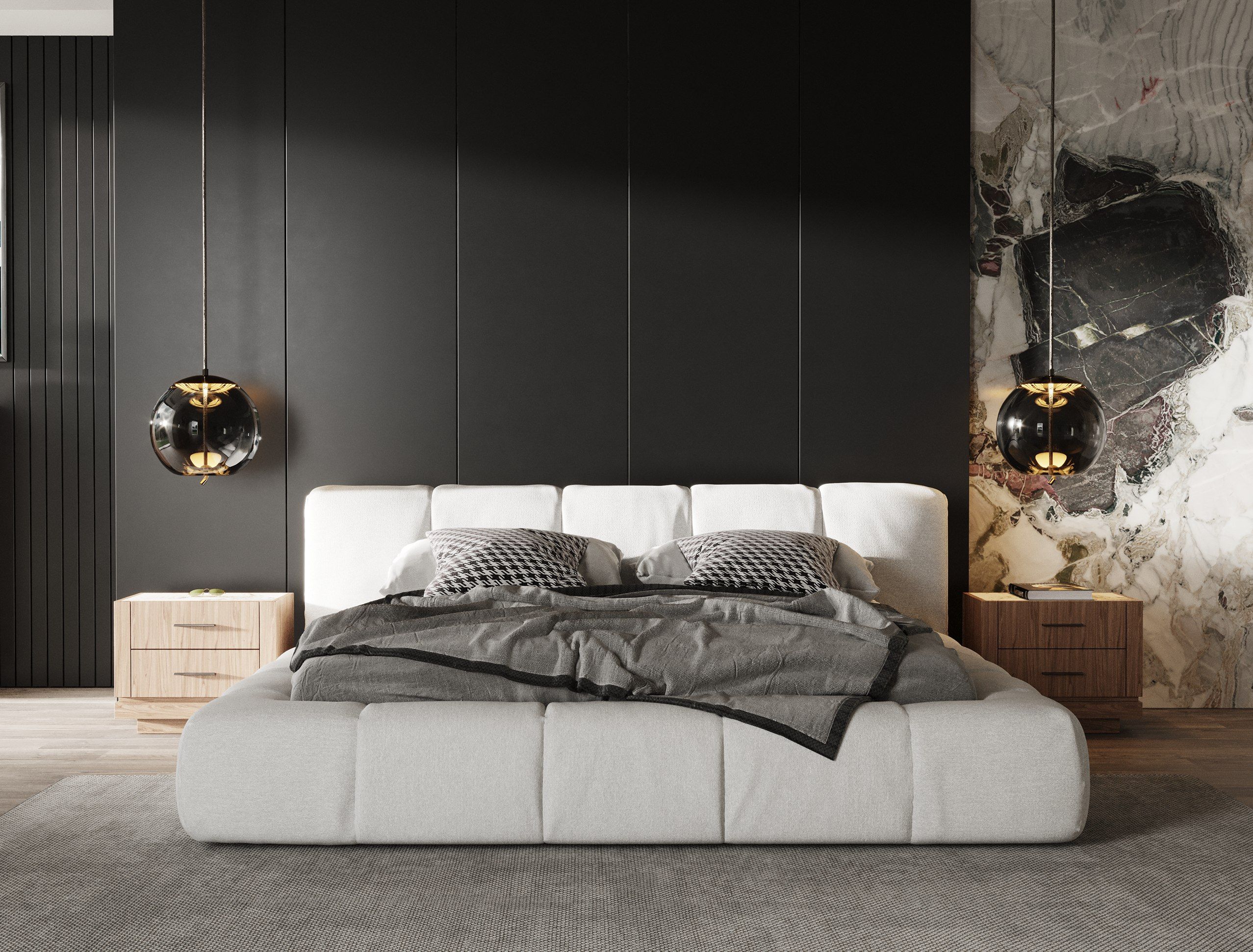 Modrest Lamont - Modern Fabric Bed-Bed-VIG-Wall2Wall Furnishings