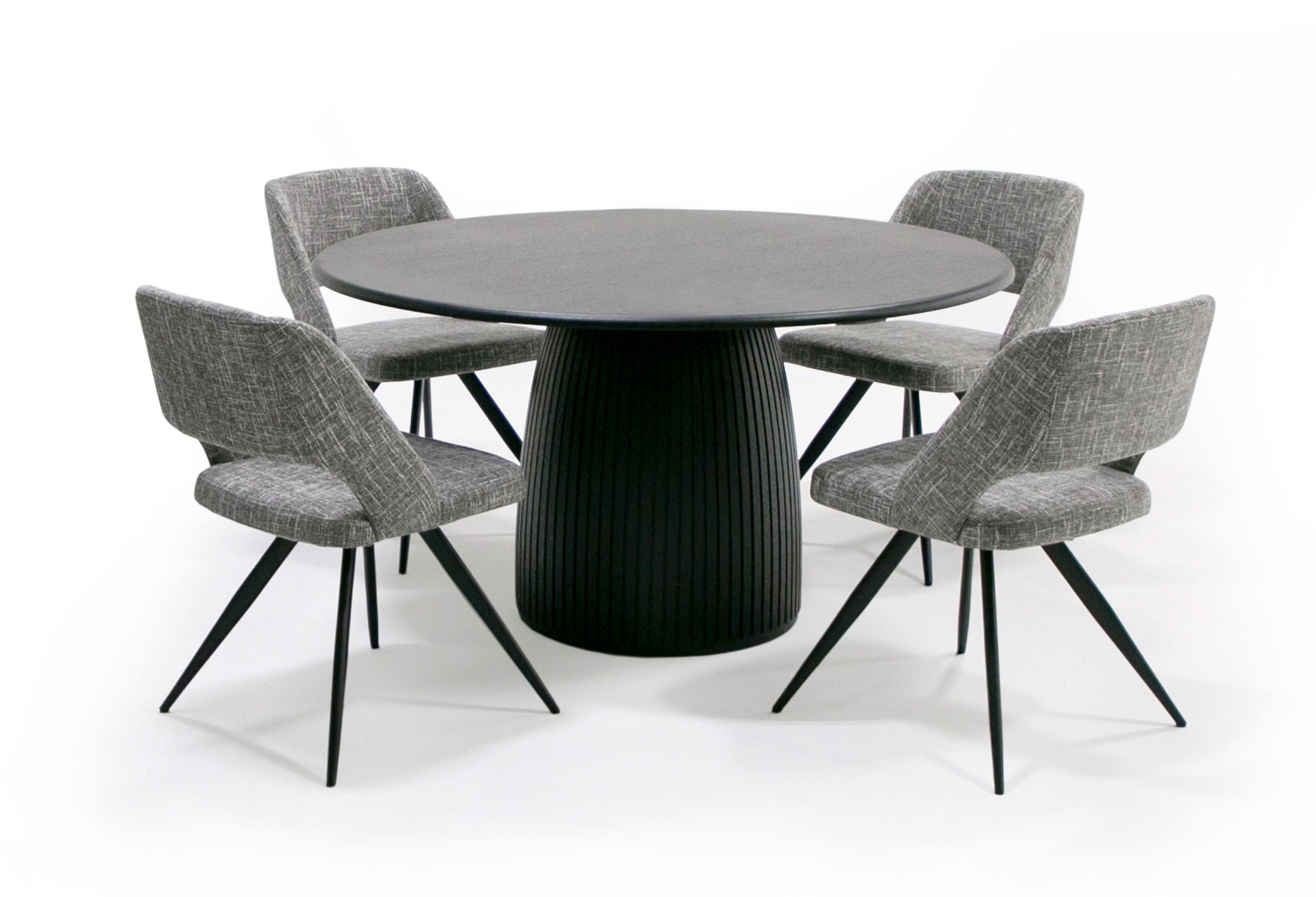 Modrest - Lander Modern Mid Century Oak Round Dining Table-Dining Table-VIG-Wall2Wall Furnishings