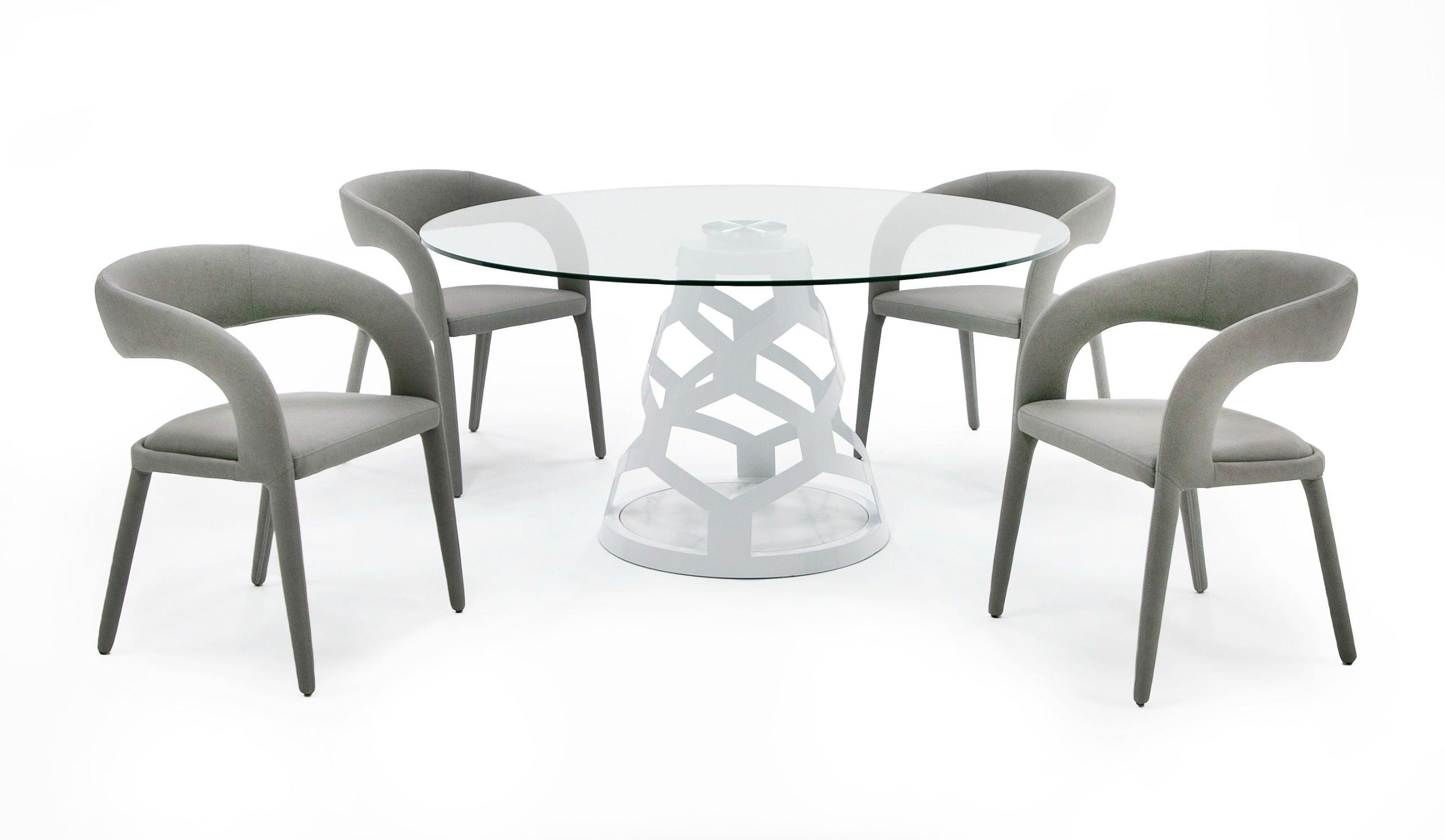 Modrest Lilly Modern 12mm Round Glass Dining Table