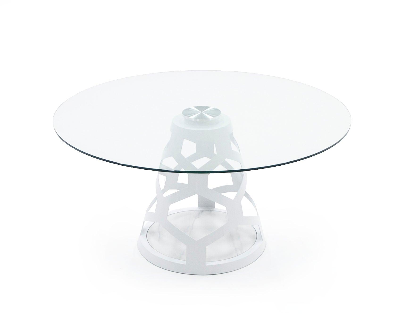 Modrest Lilly Modern 12mm Round Glass Dining Table