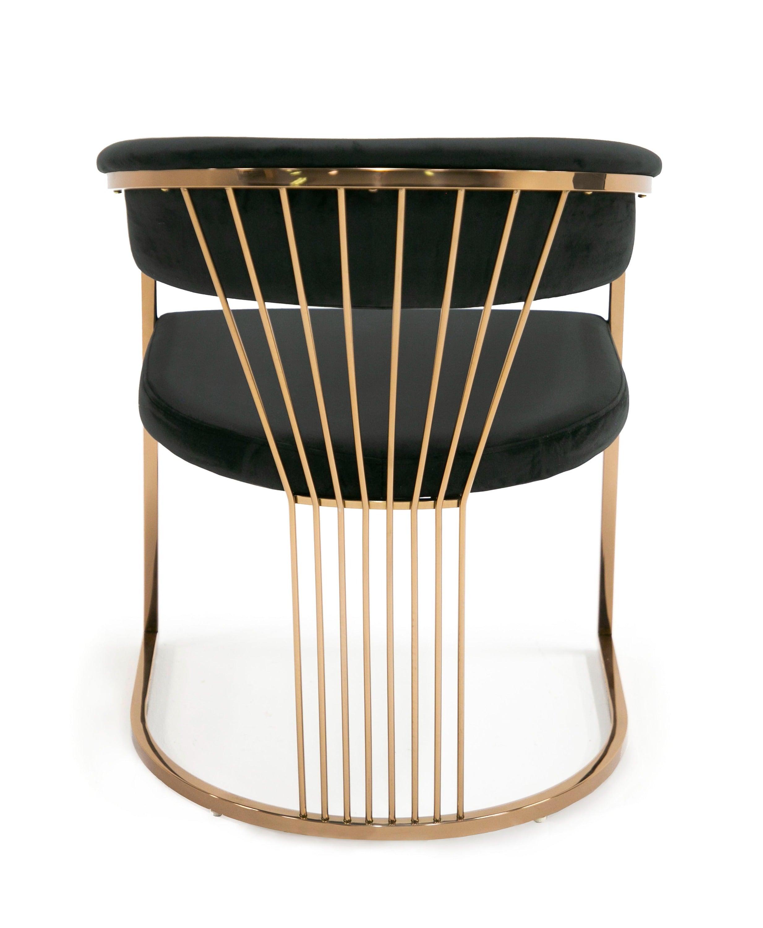 Modrest Linda Modern Velvet and Rosegold Dining Chair