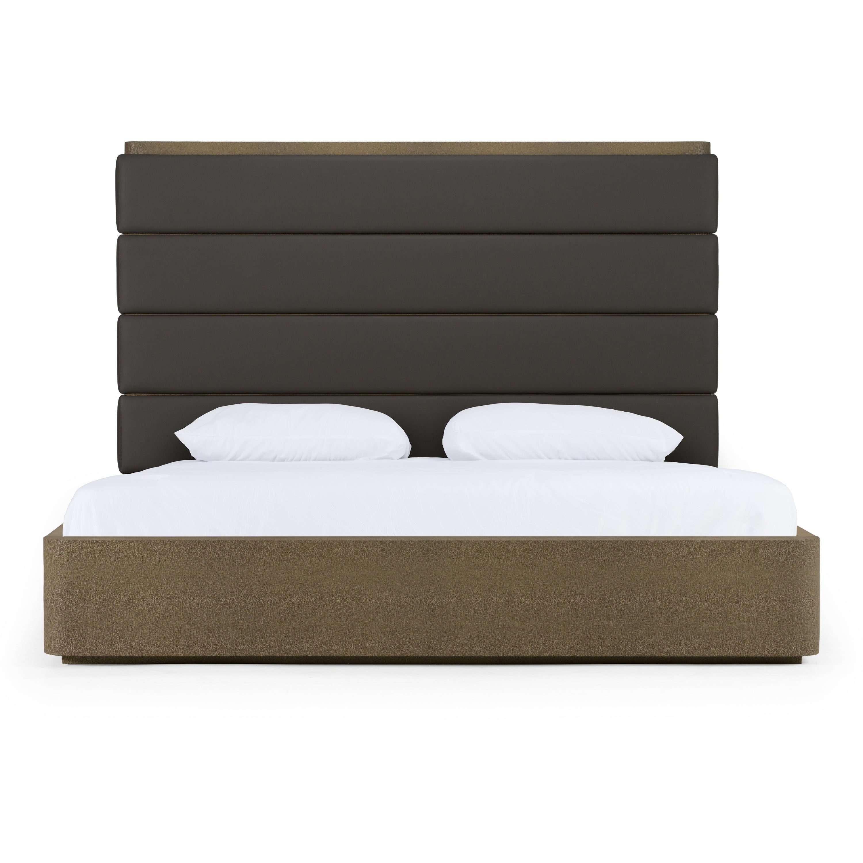 Lois Modern Leather & Shagreen Bed