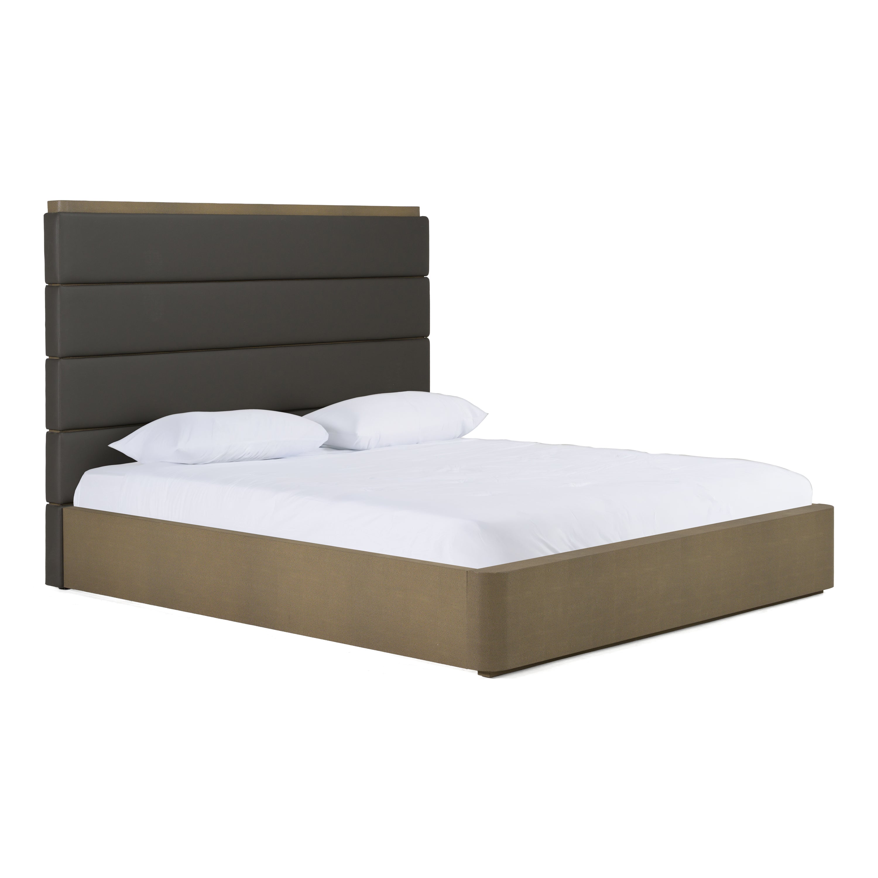 Lois Modern Leather & Shagreen Bed