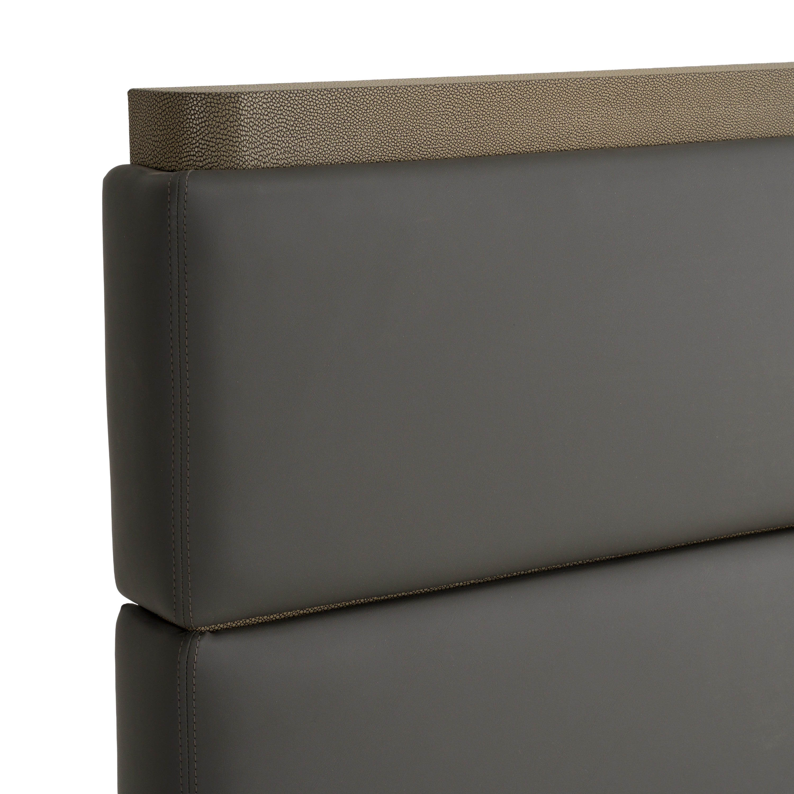 Lois Modern Leather & Shagreen Bed