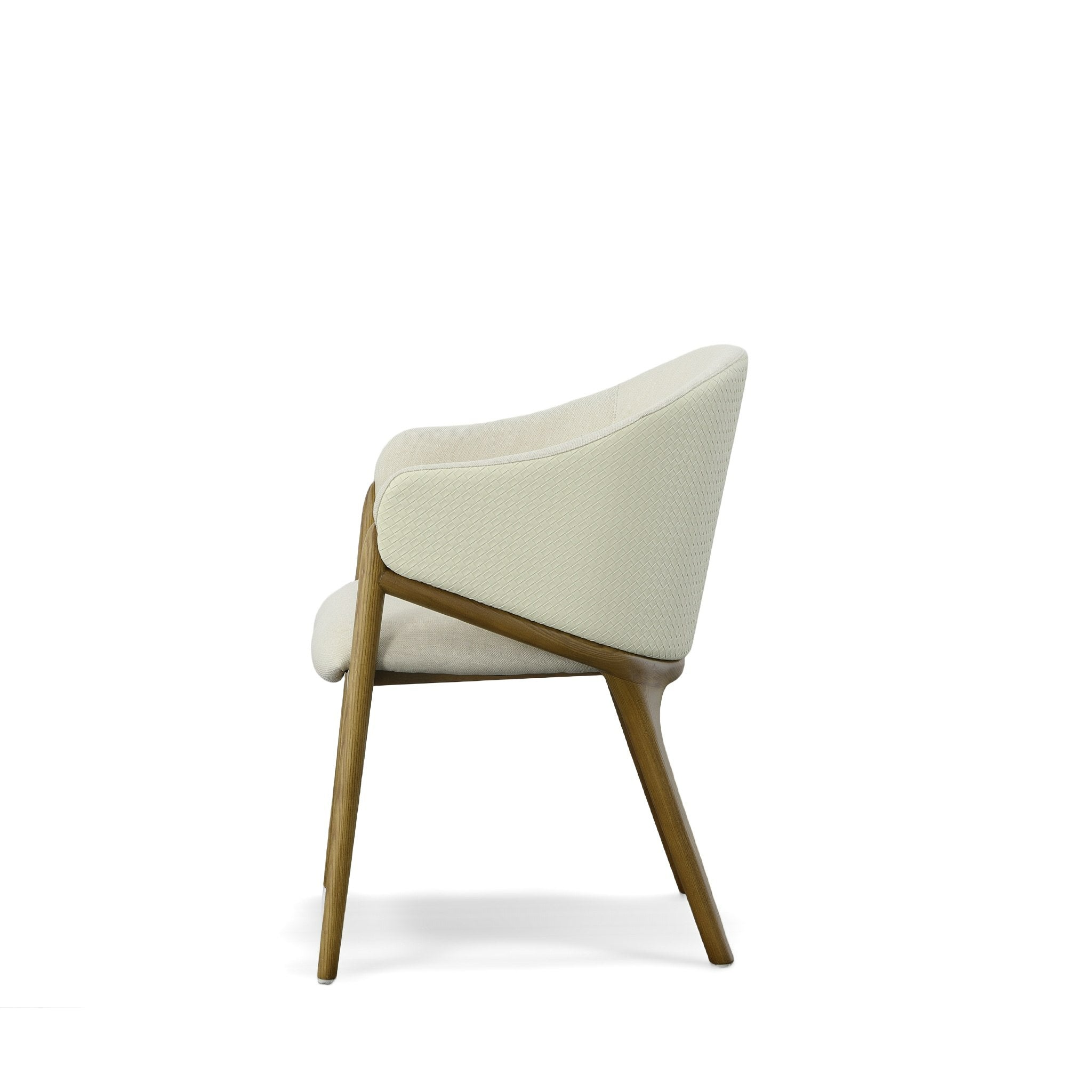 Modrest Lunde Fabric and Walnut Arm Dining Chair-Dining Chair-VIG-Wall2Wall Furnishings