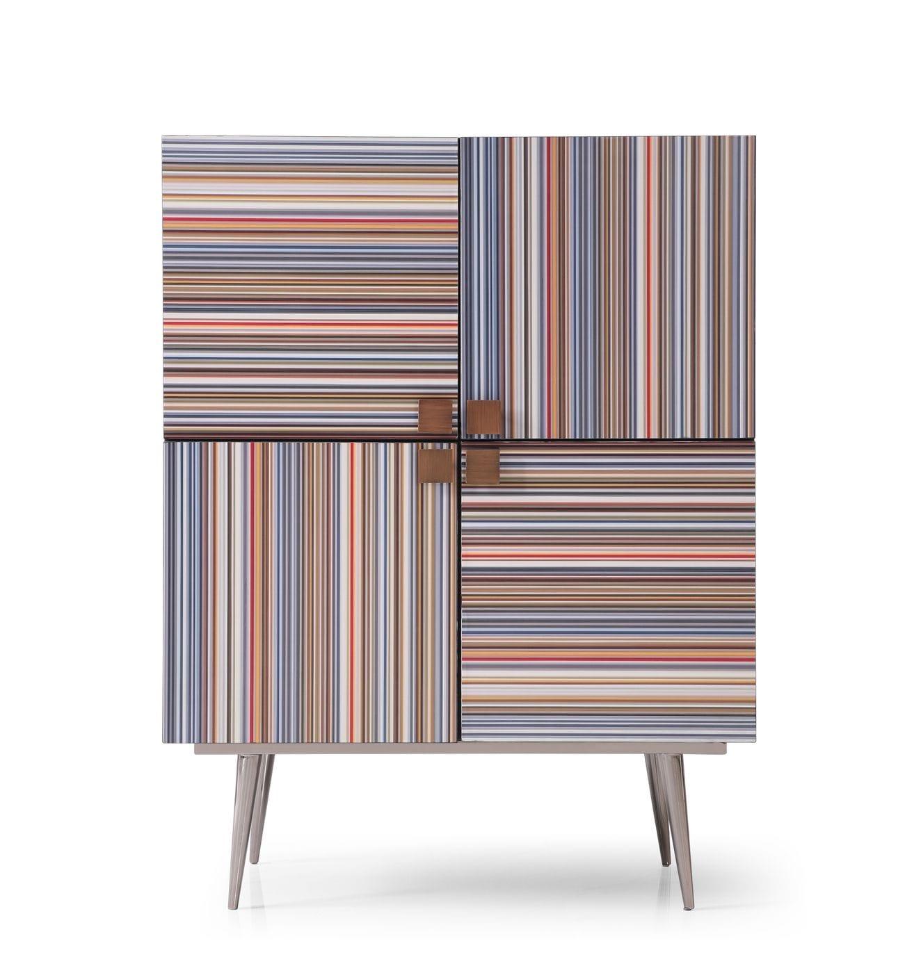 Modrest Macoy Modern Multicolor and Ash Wine Cabinet