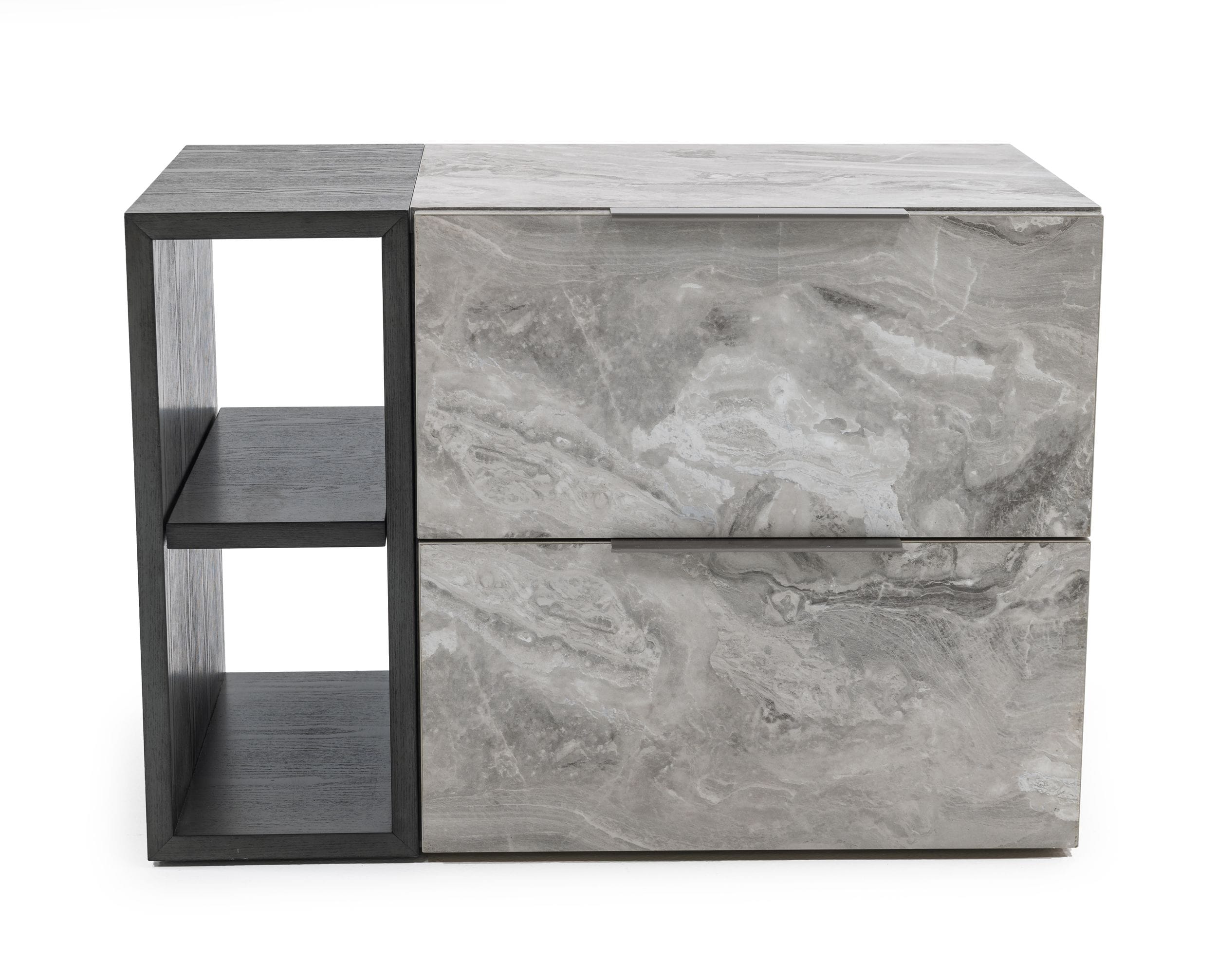 Maranello - Modern Wash and Faux Marble Nightstand