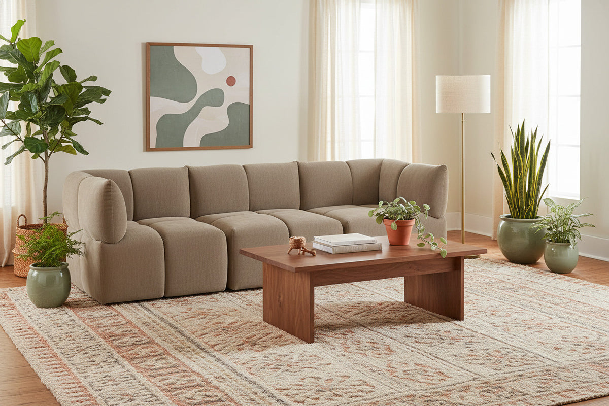 Marisol Modern Fabric Sectional Sofa