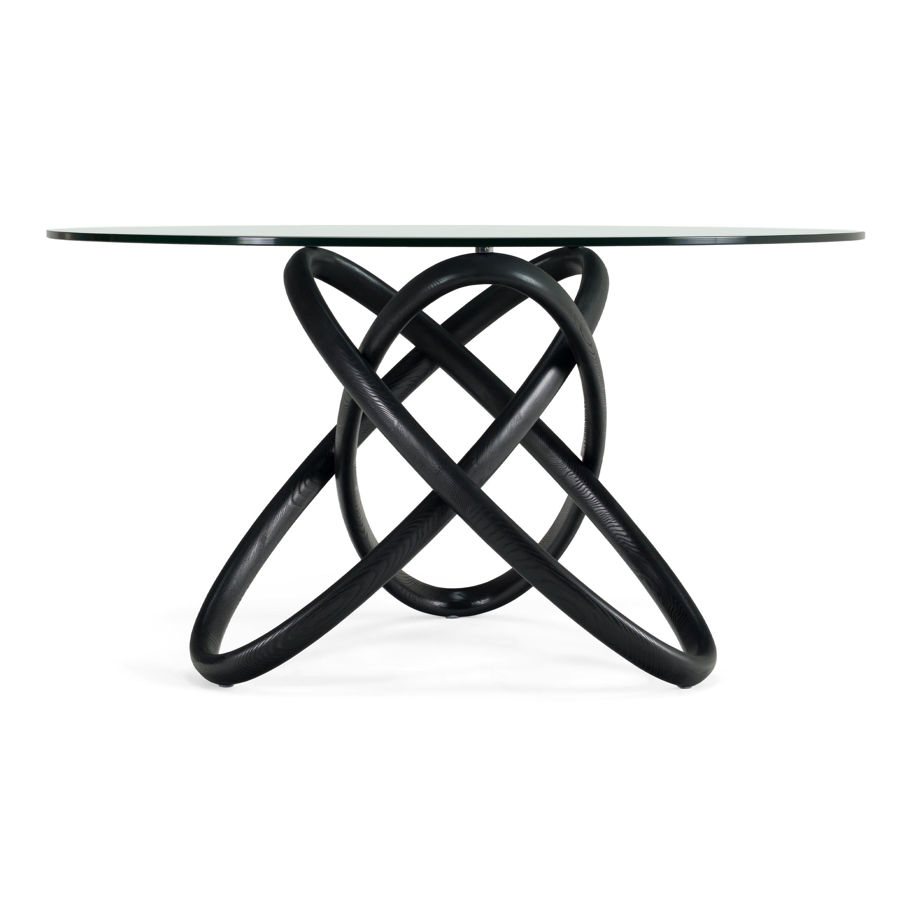 Mason Modern Round Glass & Ash Dining Table