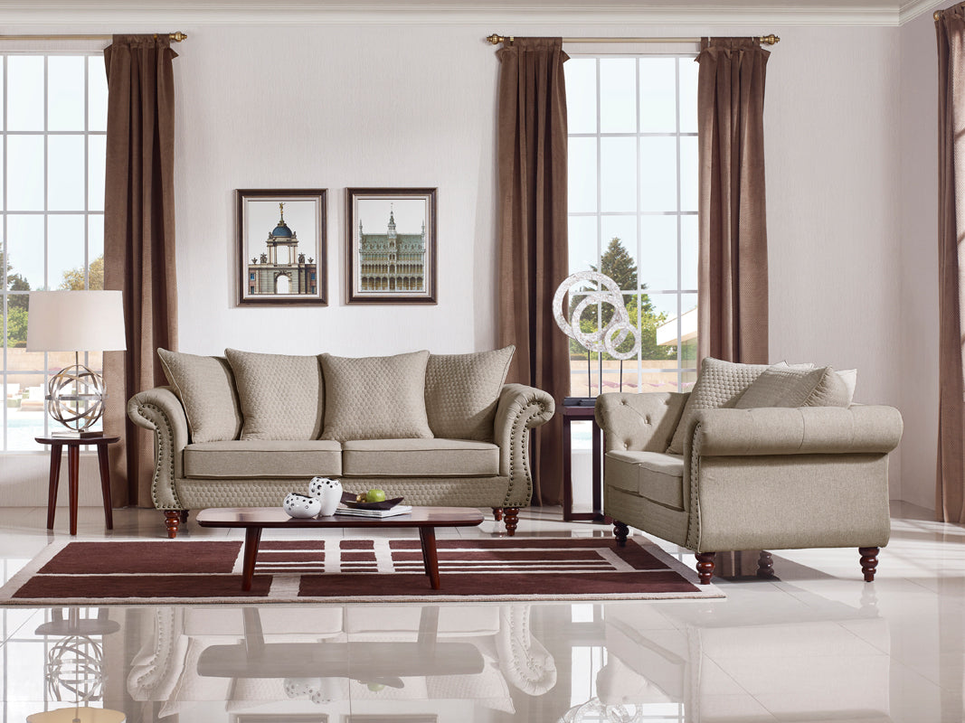 Nadine Transitional Fabric Loveseat