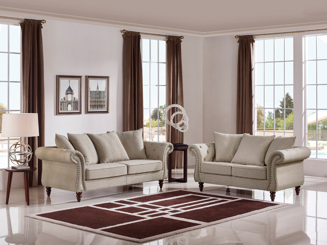Nadine Transitional Fabric Loveseat
