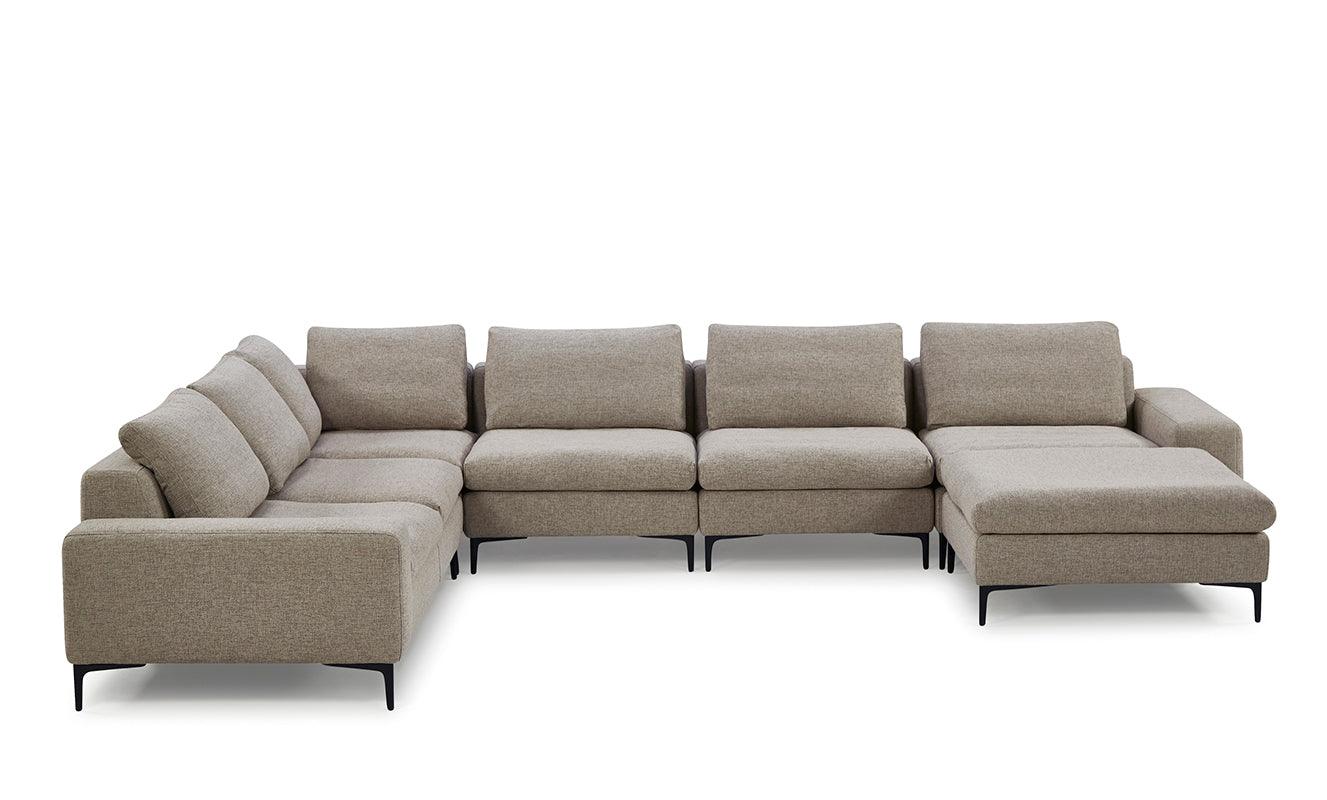 Cascade Modern Fabric U Shaped Sectional Sofa