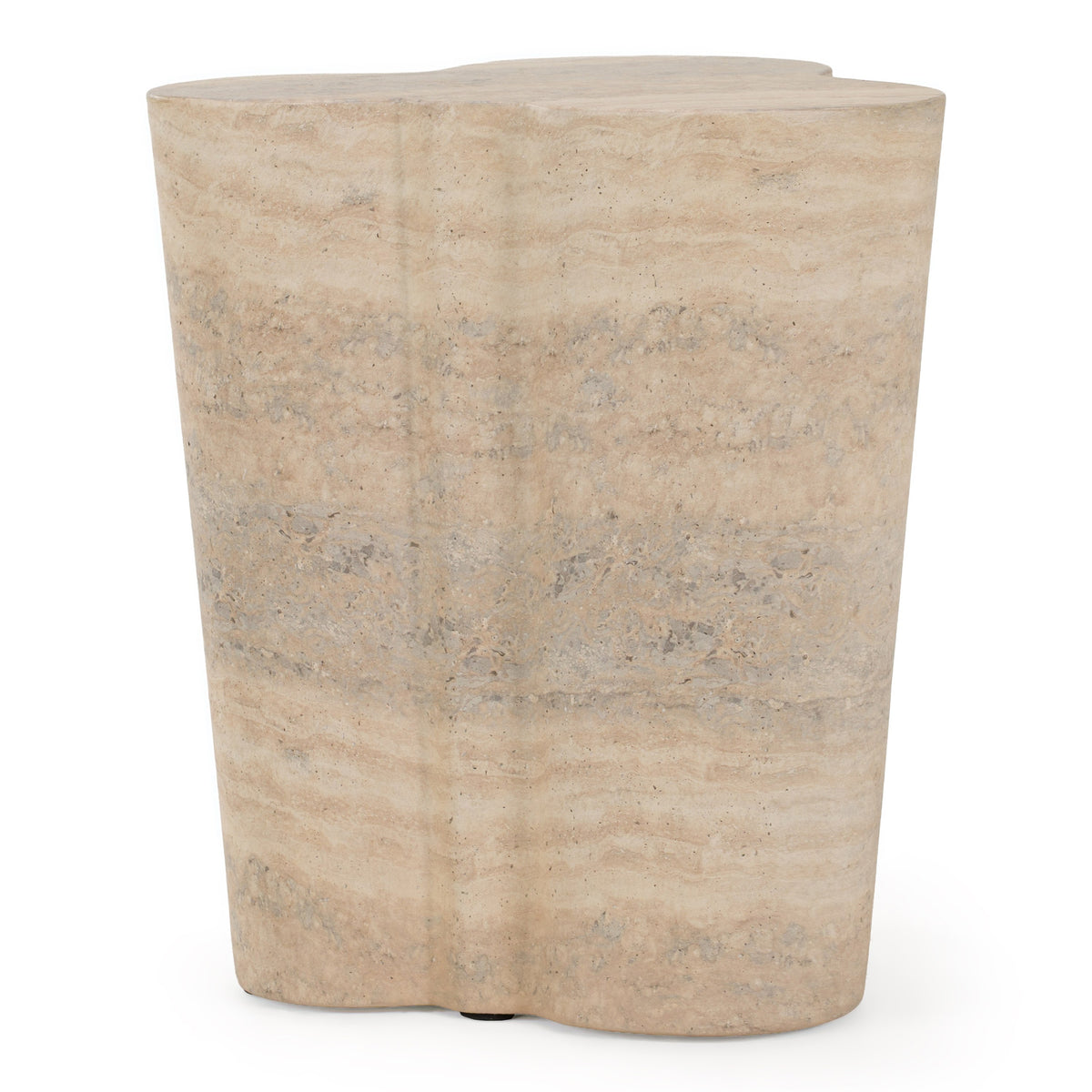 Meru - Modern Faux Travertine Concrete End Table