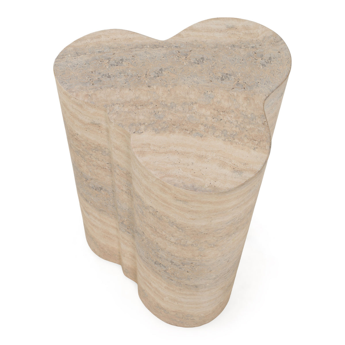Meru - Modern Faux Travertine Concrete End Table