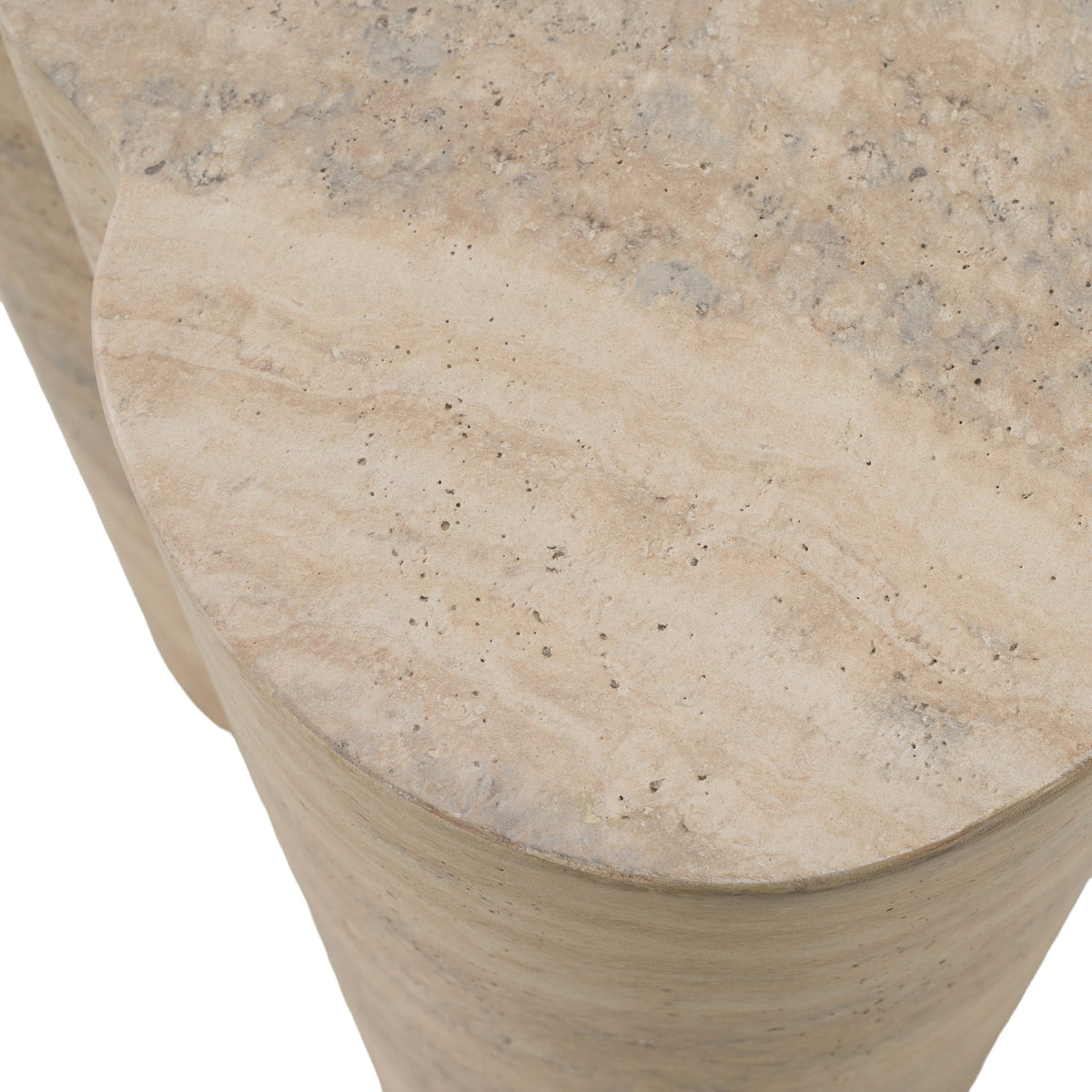 Meru - Modern Faux Travertine Concrete End Table