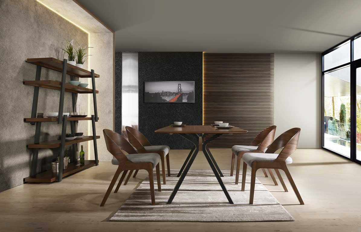 Modrest Runyon Modern Fabric Dining Chair (Set of 2)