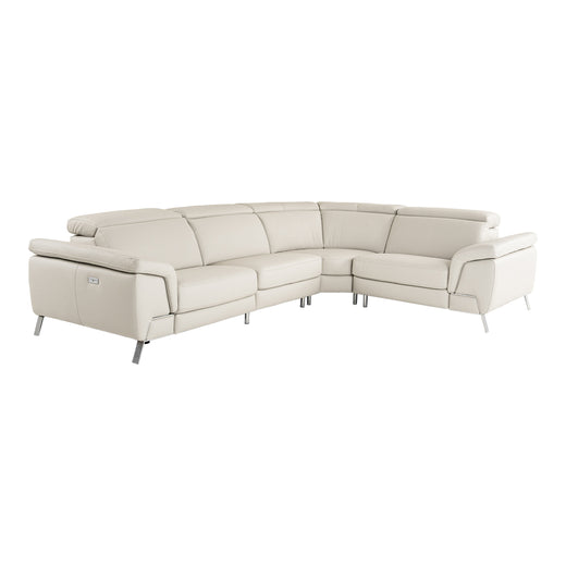 Mini Wonder Italian Modern Leather Sectional Sofa with Left Facing Recliner