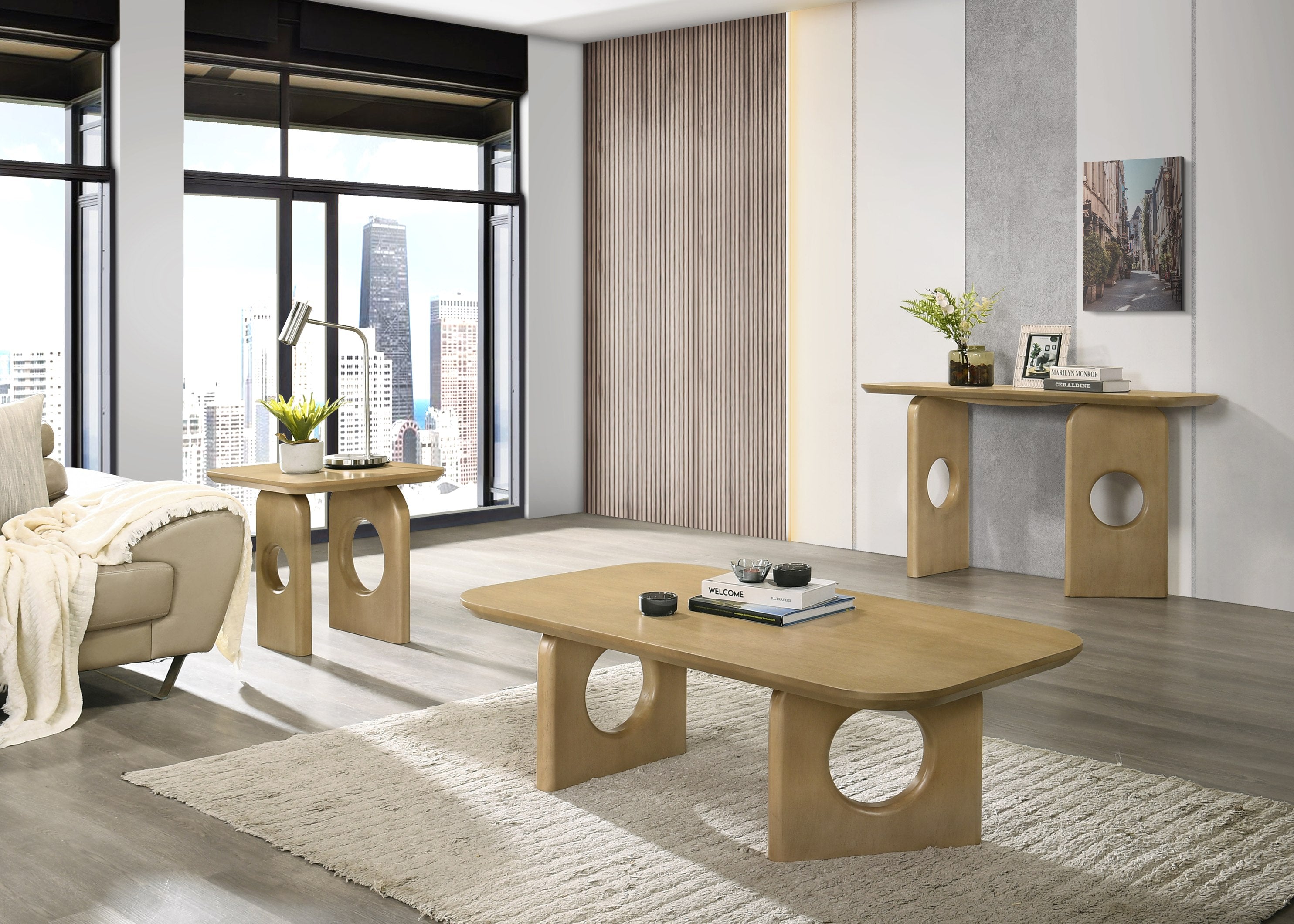 Nova Domus Oshana - Modern Oak Console Table-Console Table-VIG-Wall2Wall Furnishings