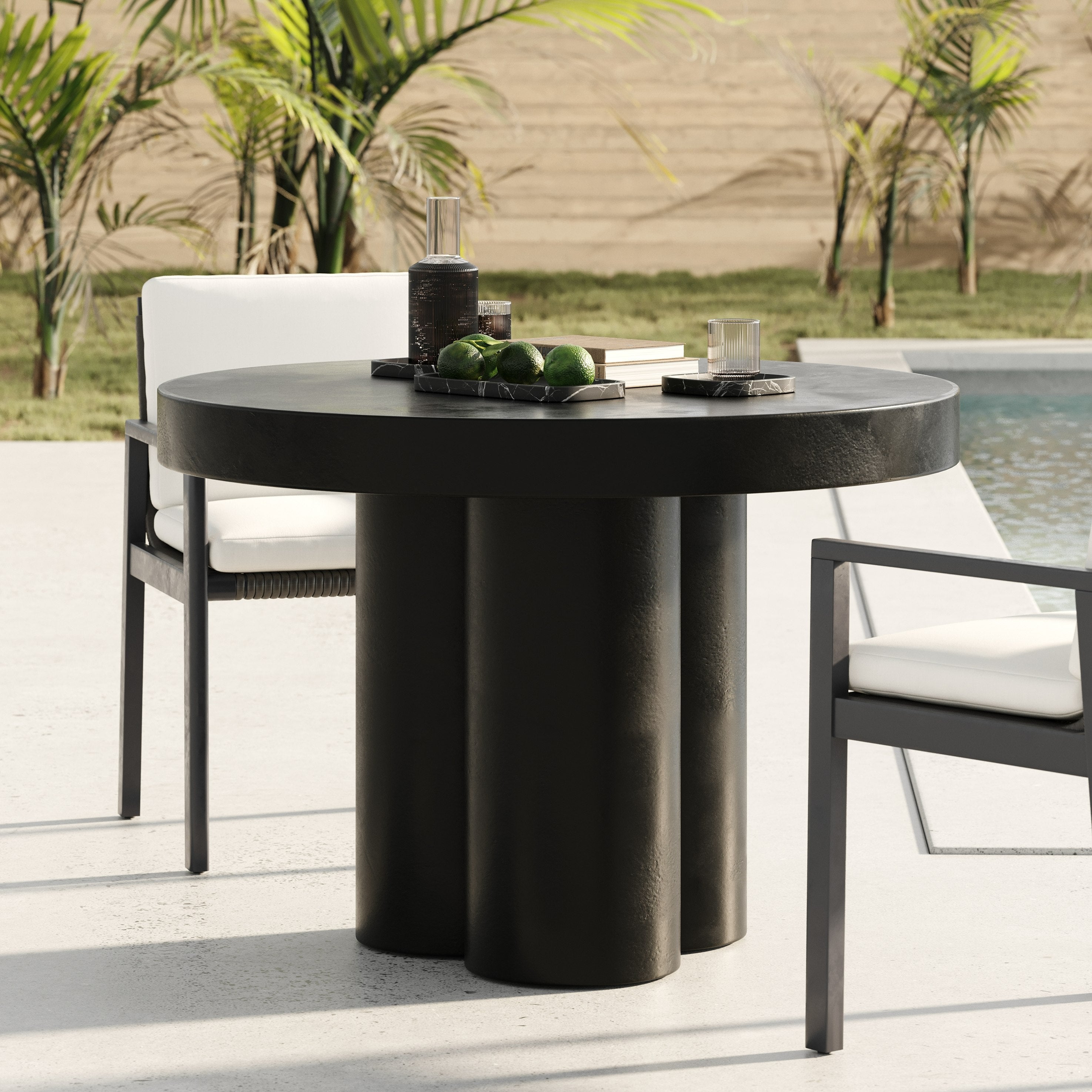 Modrest Bruni Modern Concrete Round Dining Table