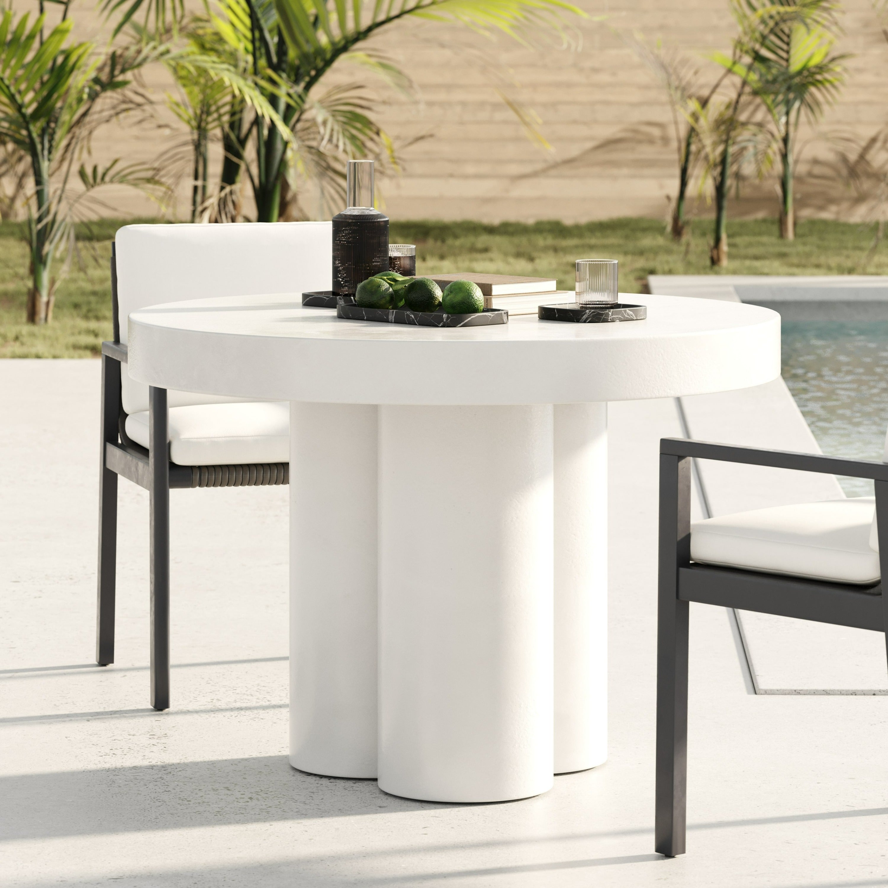 Modrest Bruni Modern Concrete Round Dining Table