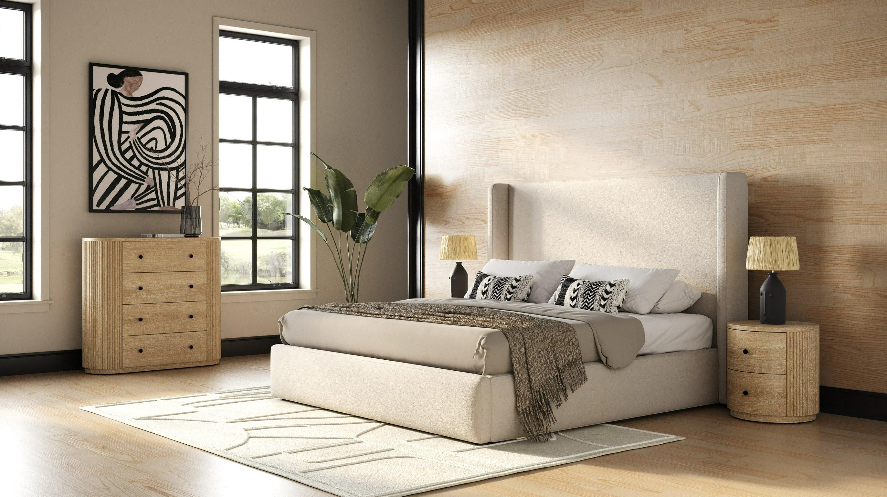 Modrest Jacobson Modern Natural Acacia Nightstand