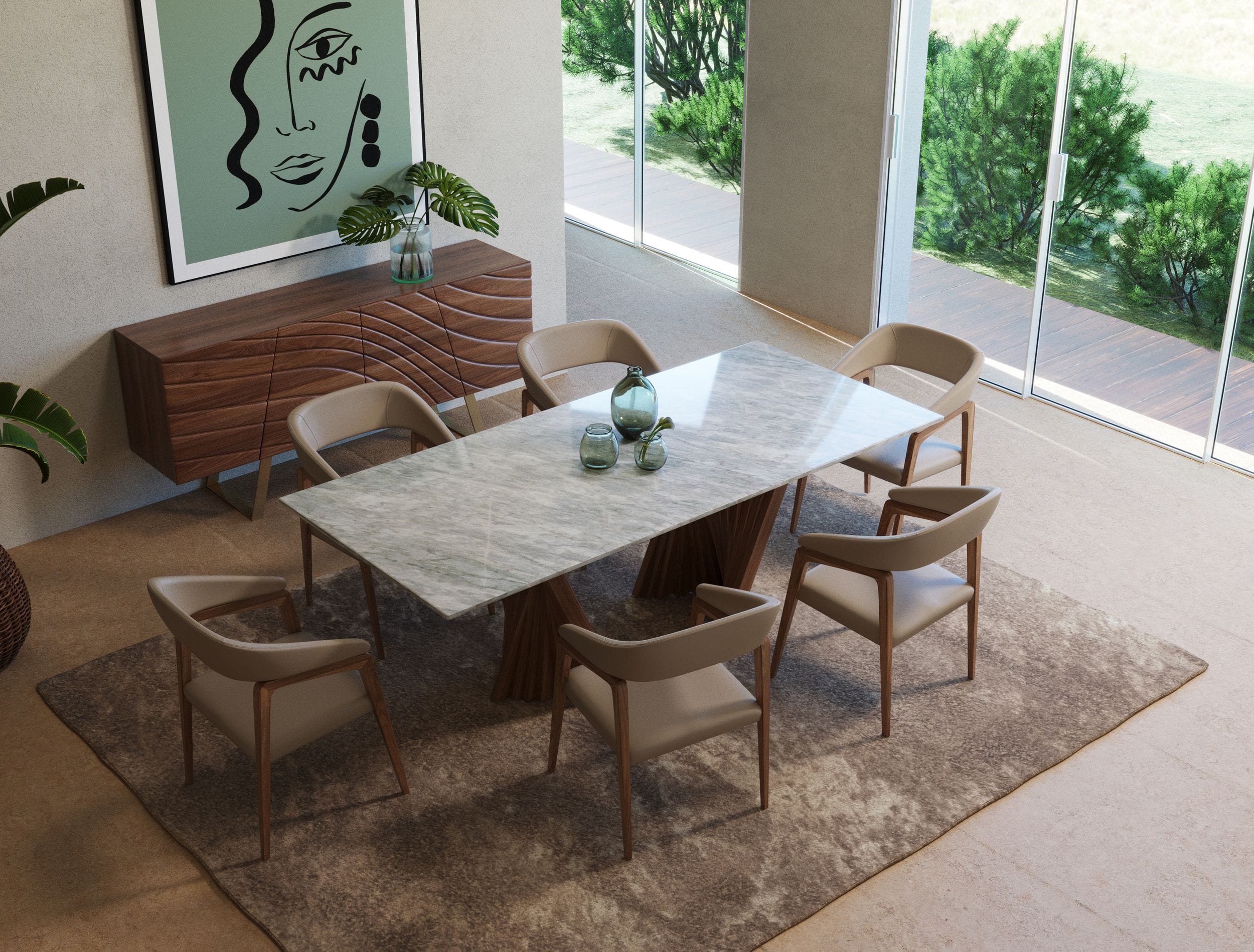 Cadence Modern Marble Dining Table