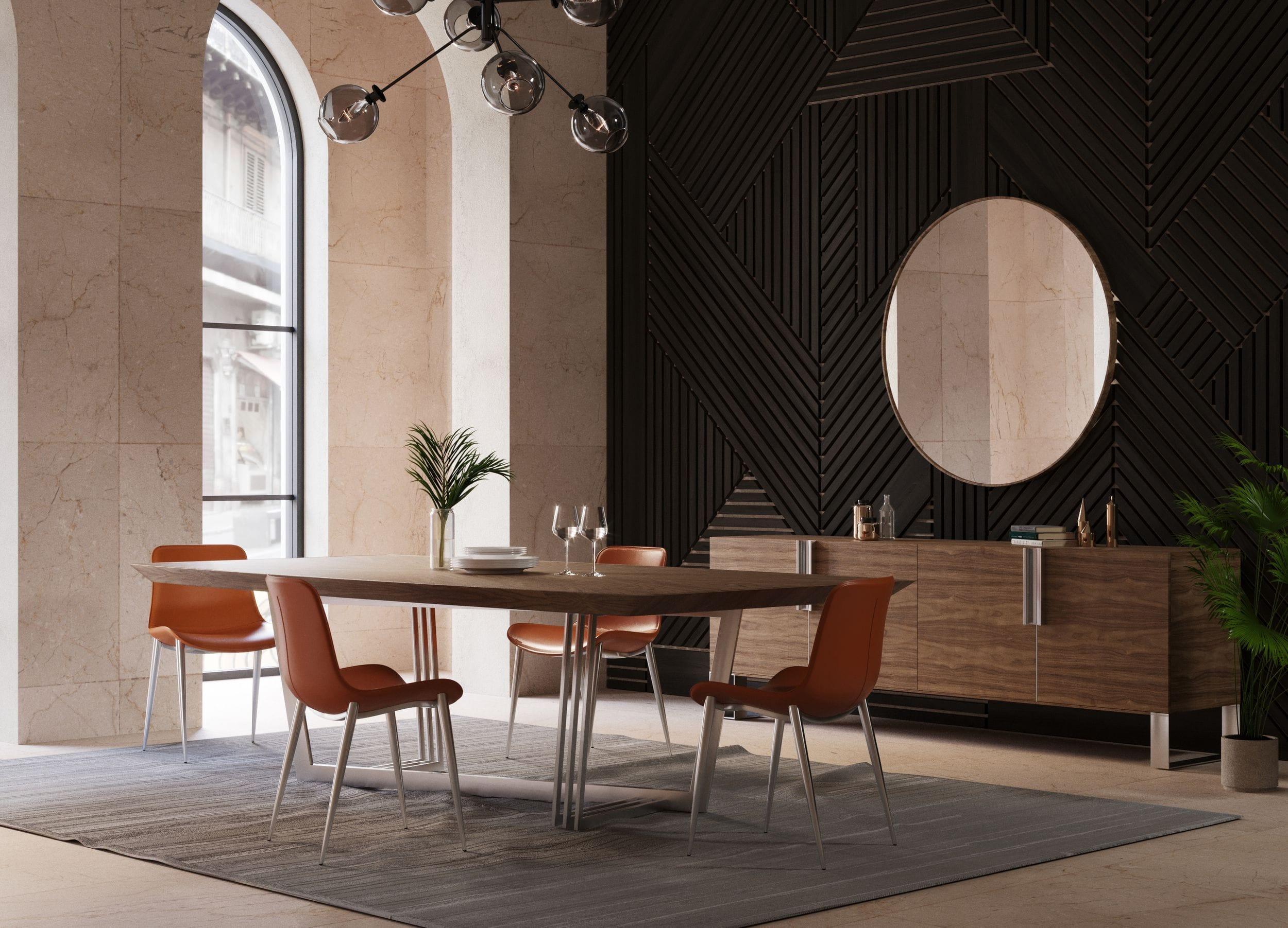 Modrest Gilroy Modern Stainless Steel Dining Table