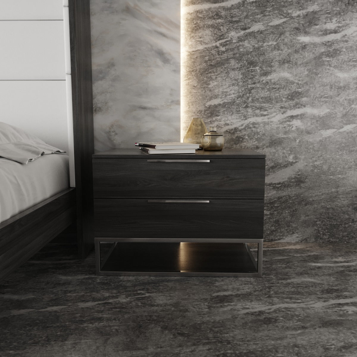 Heloise - Contemporary Elm Nightstand