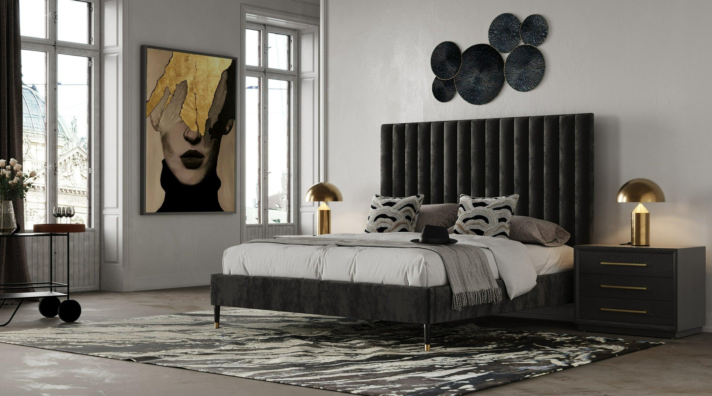 Modrest Hemlock Modern Velvet Bed