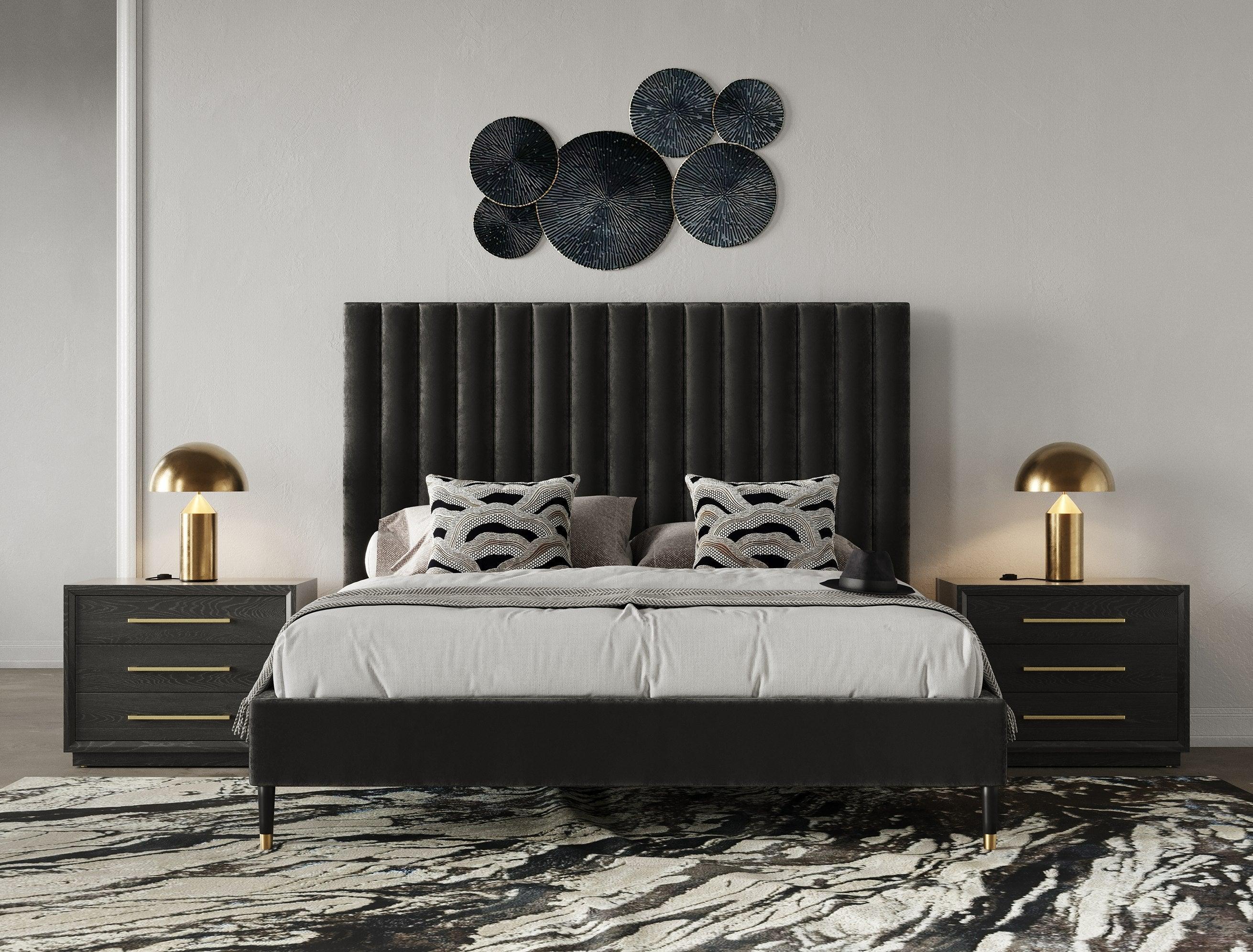 Modrest Hemlock Modern Velvet Bed