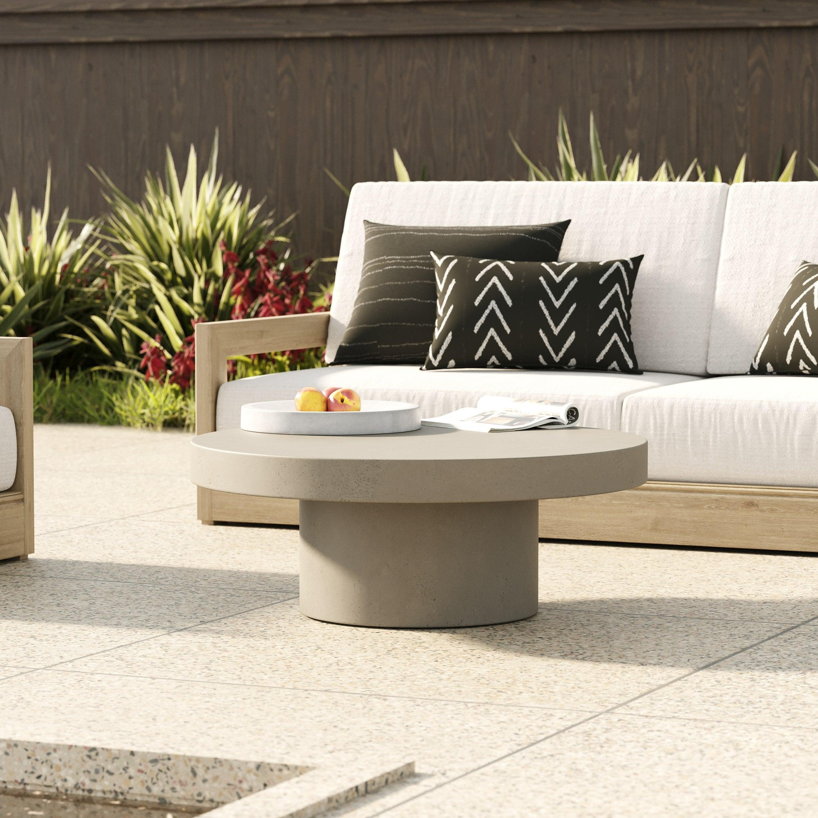 Modrest Morley Modern Round Concrete Coffee Table