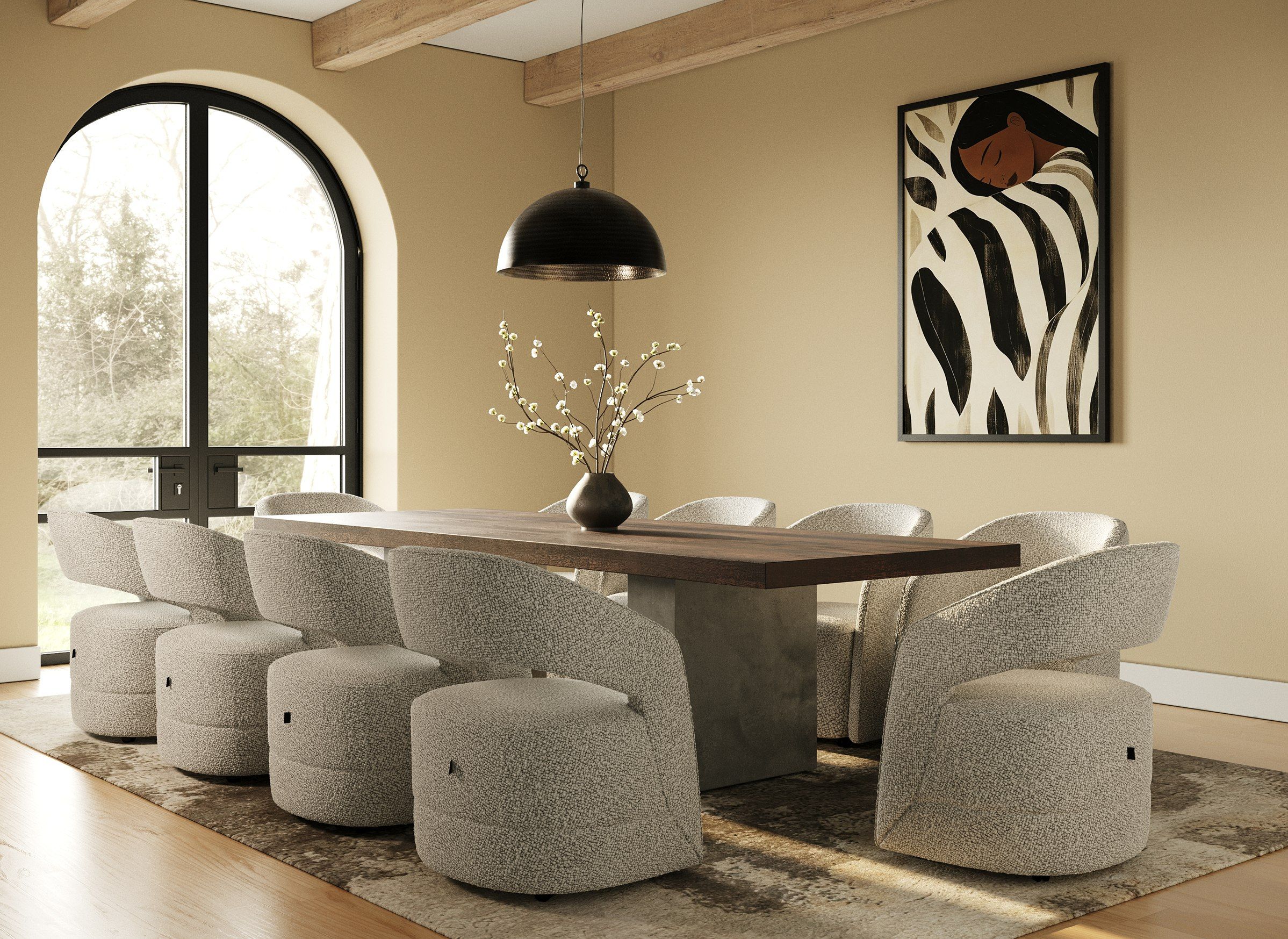 Renzo Modern Concrete 118" Dining Table