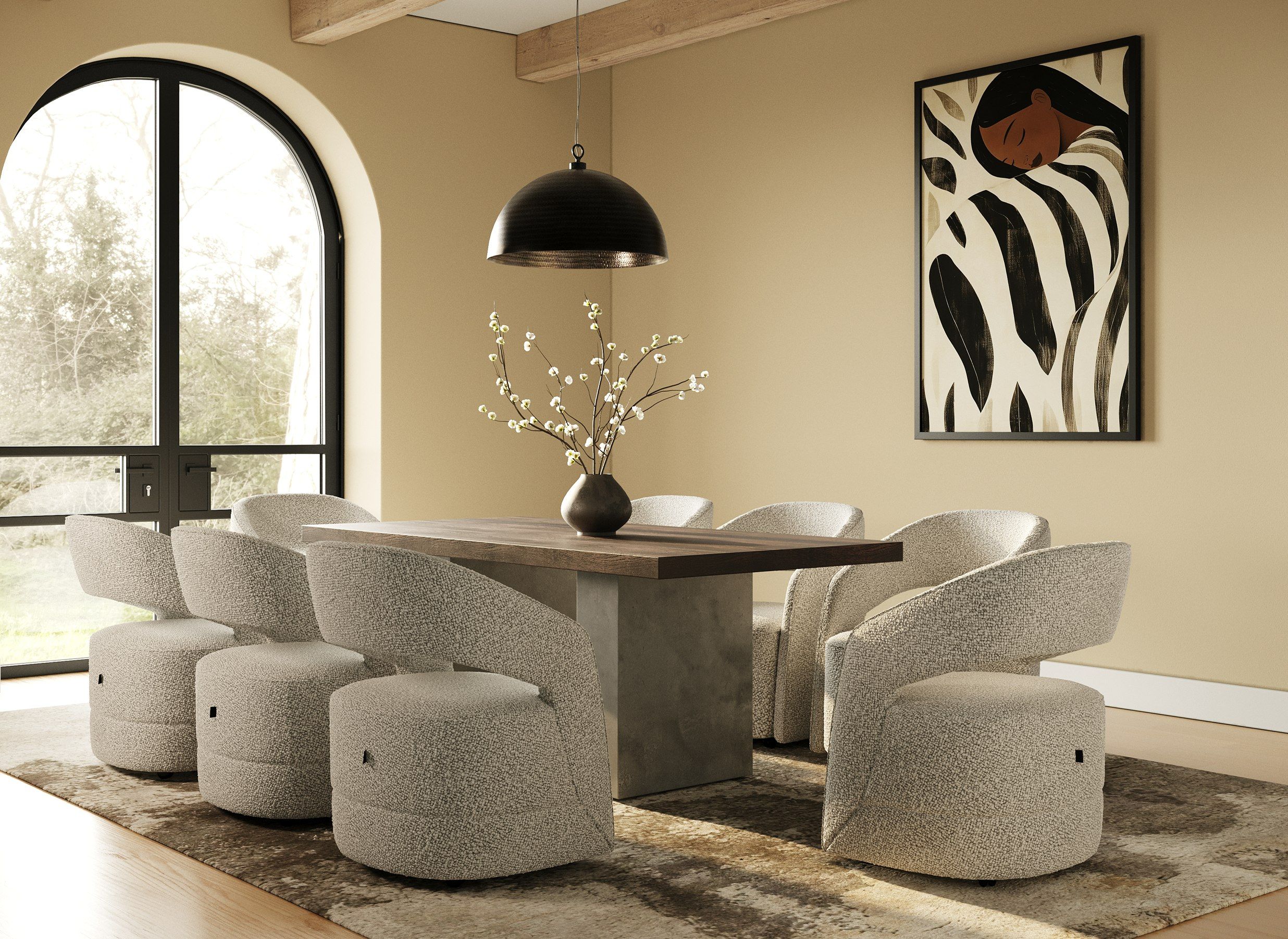 Renzo Modern Concrete 94" Dining Table