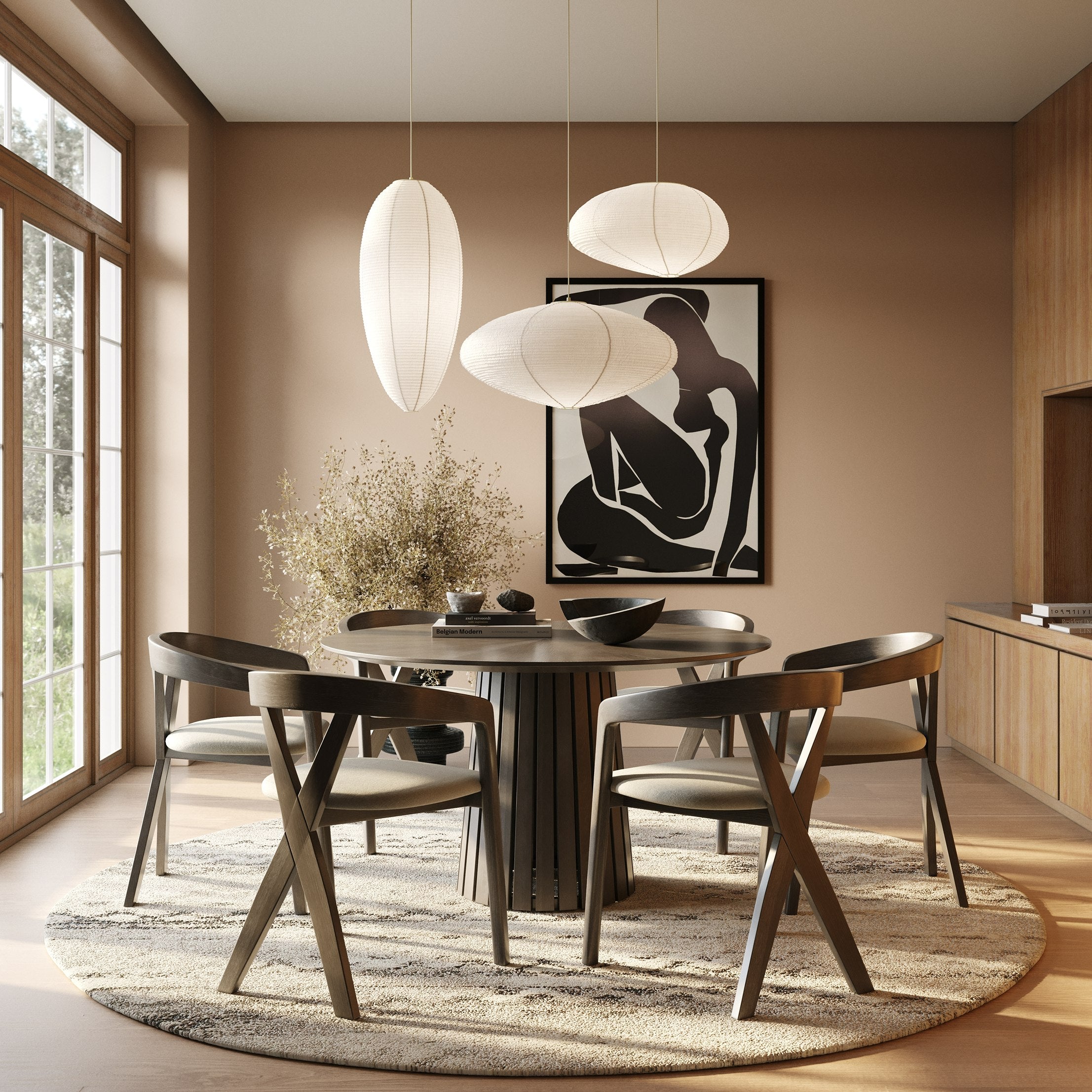 Weiss MidCentury Modern Round Dining Set