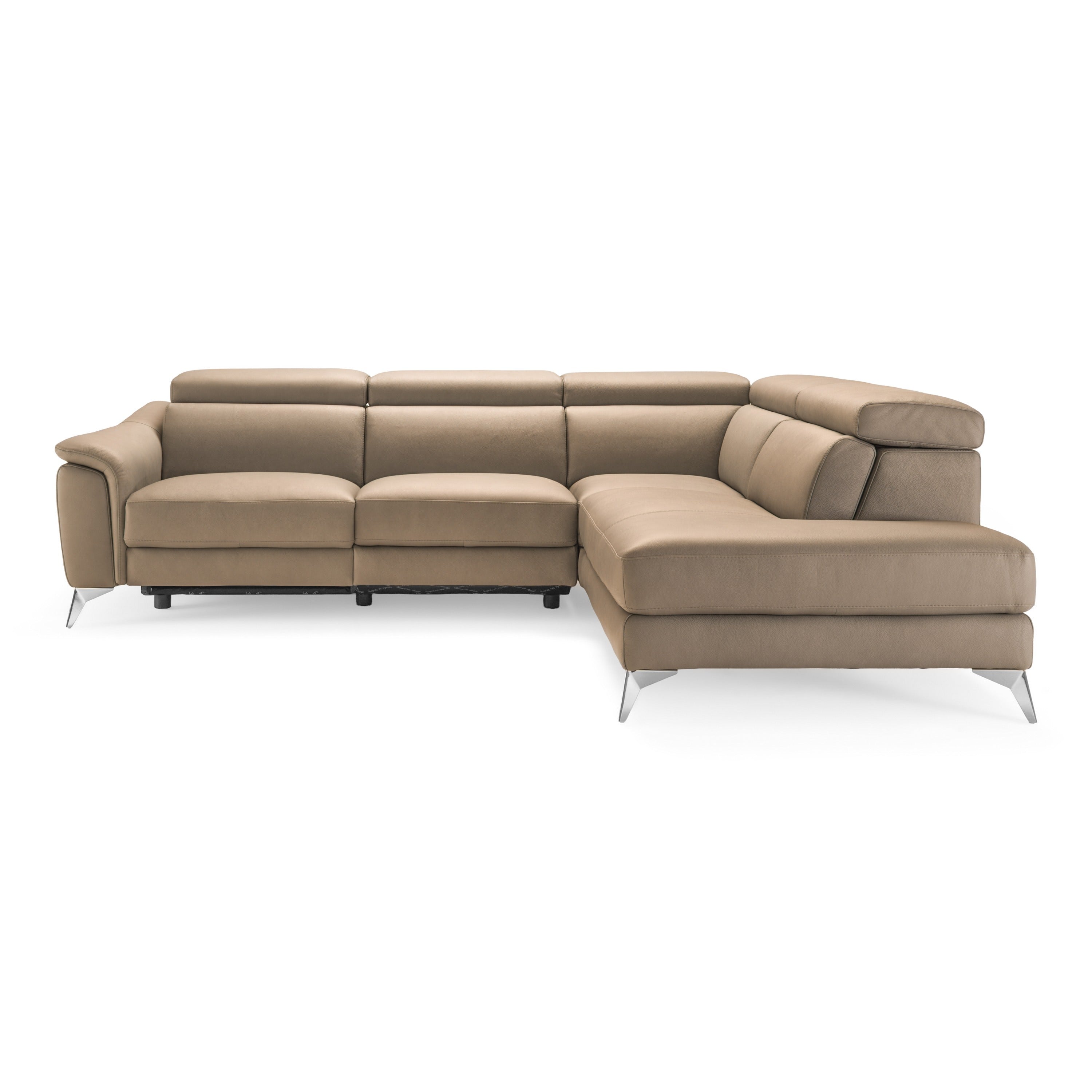 Monte Carlo Italian Modern Leather Right Facing Sectional Sofa