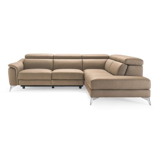 Monte Carlo Italian Modern Leather Right Facing Sectional Sofa