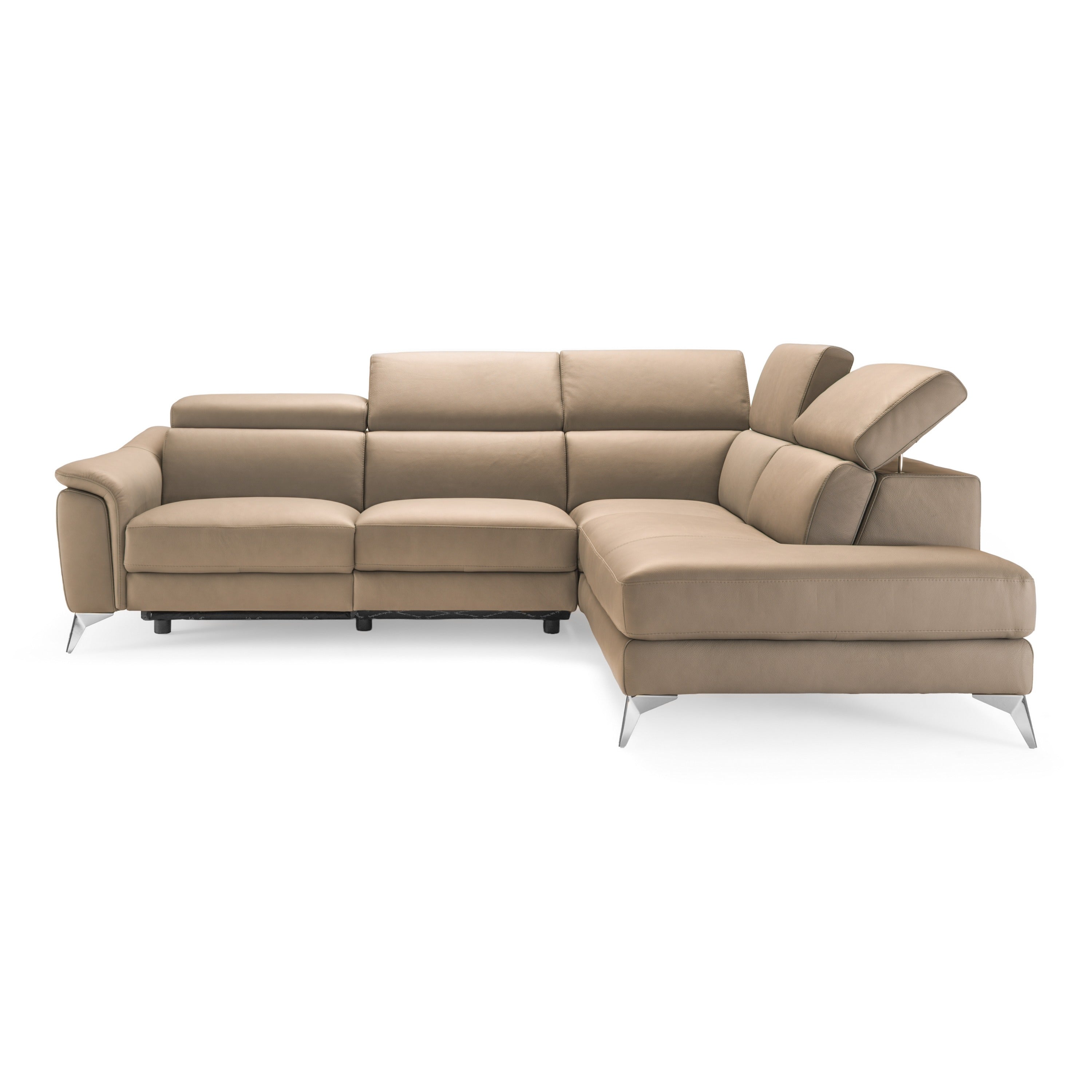 Monte Carlo Italian Modern Leather Right Facing Sectional Sofa